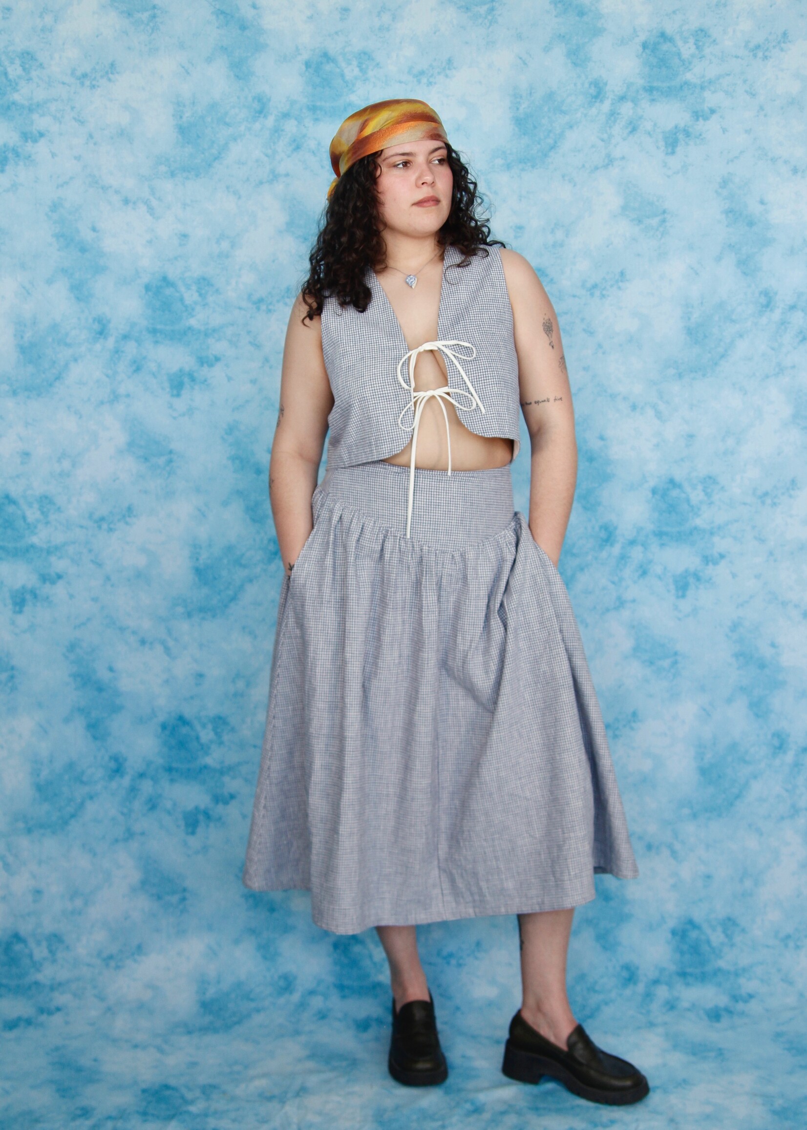 Studio Citizen Studio Citizen Maiden Skirt in Blue Gingham