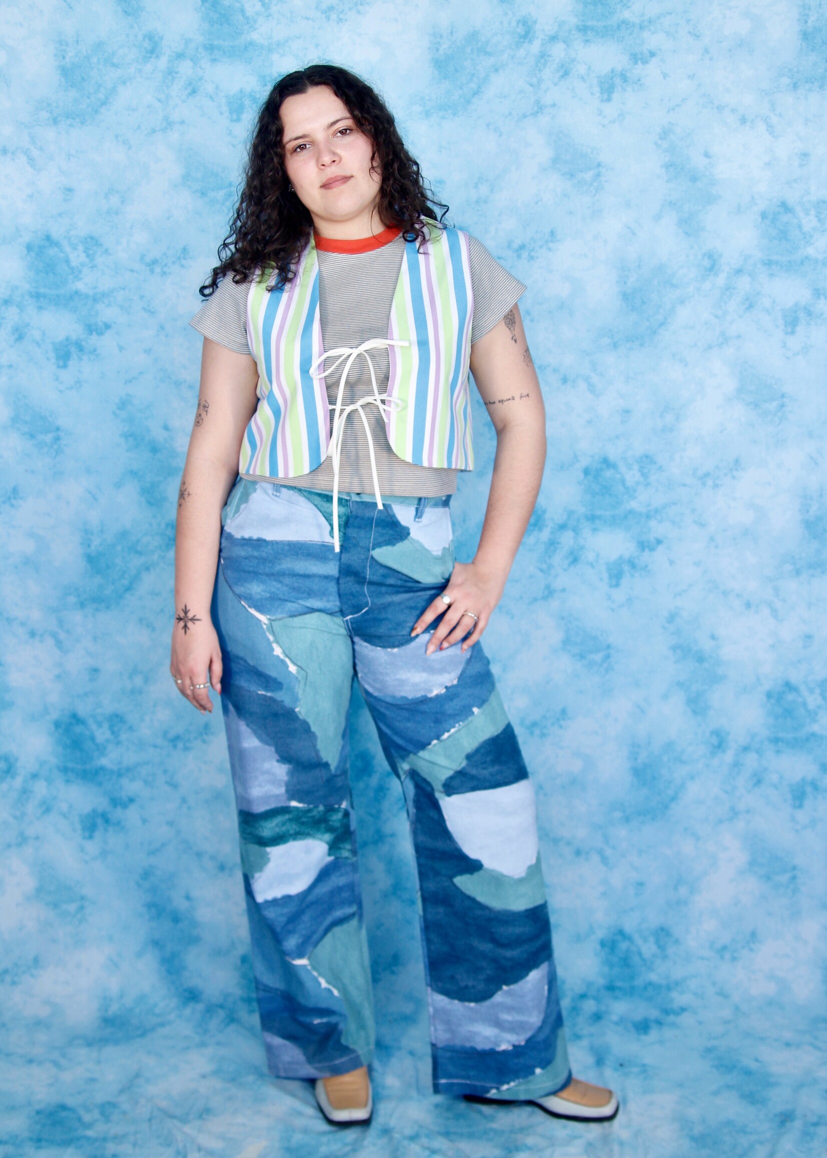 Studio Citizen Studio Citizen Upcycled Fitted Vest in Striped Cotton