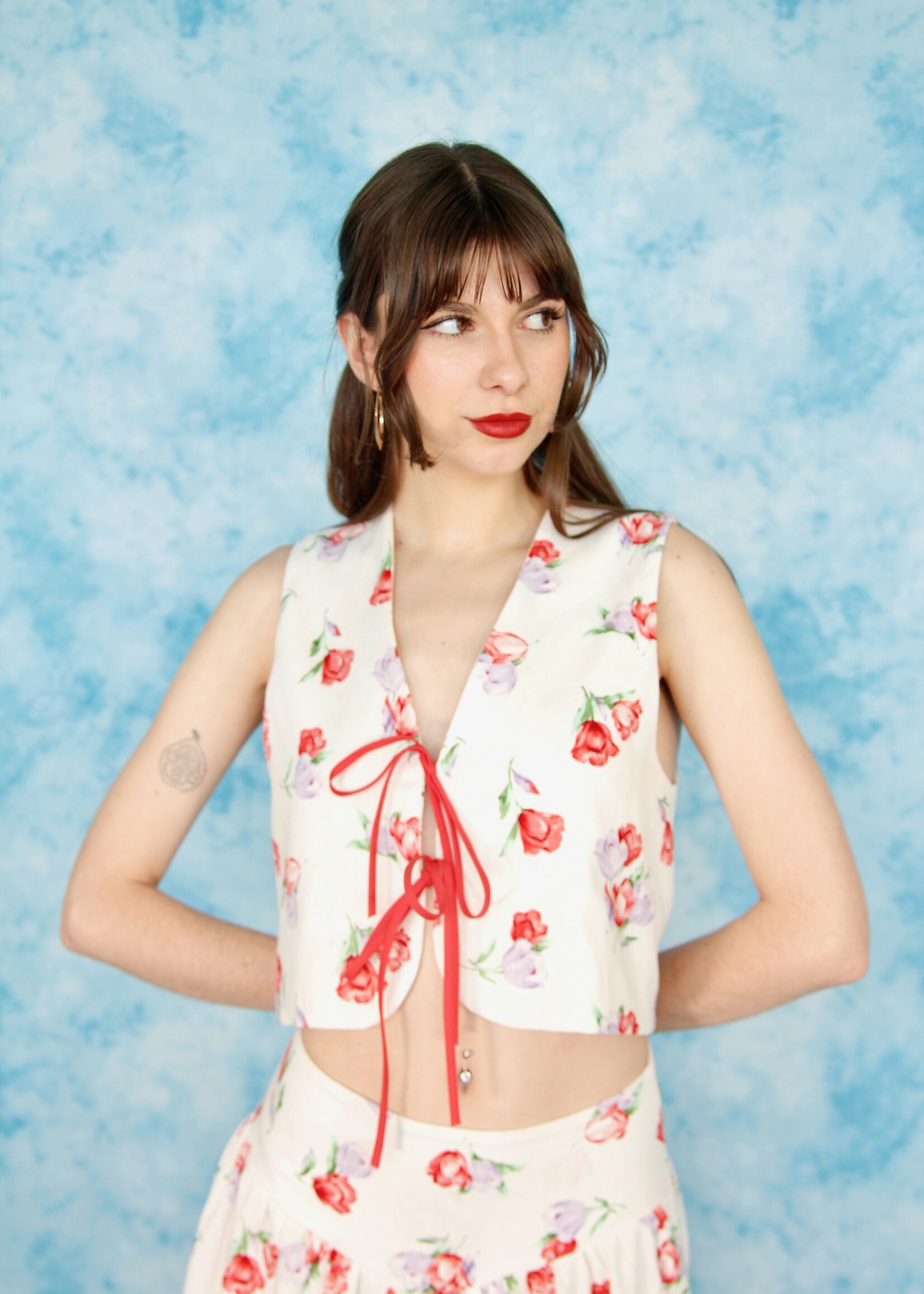 Studio Citizen Studio Citizen Upcycled Fitted Vest in Tulip Linen