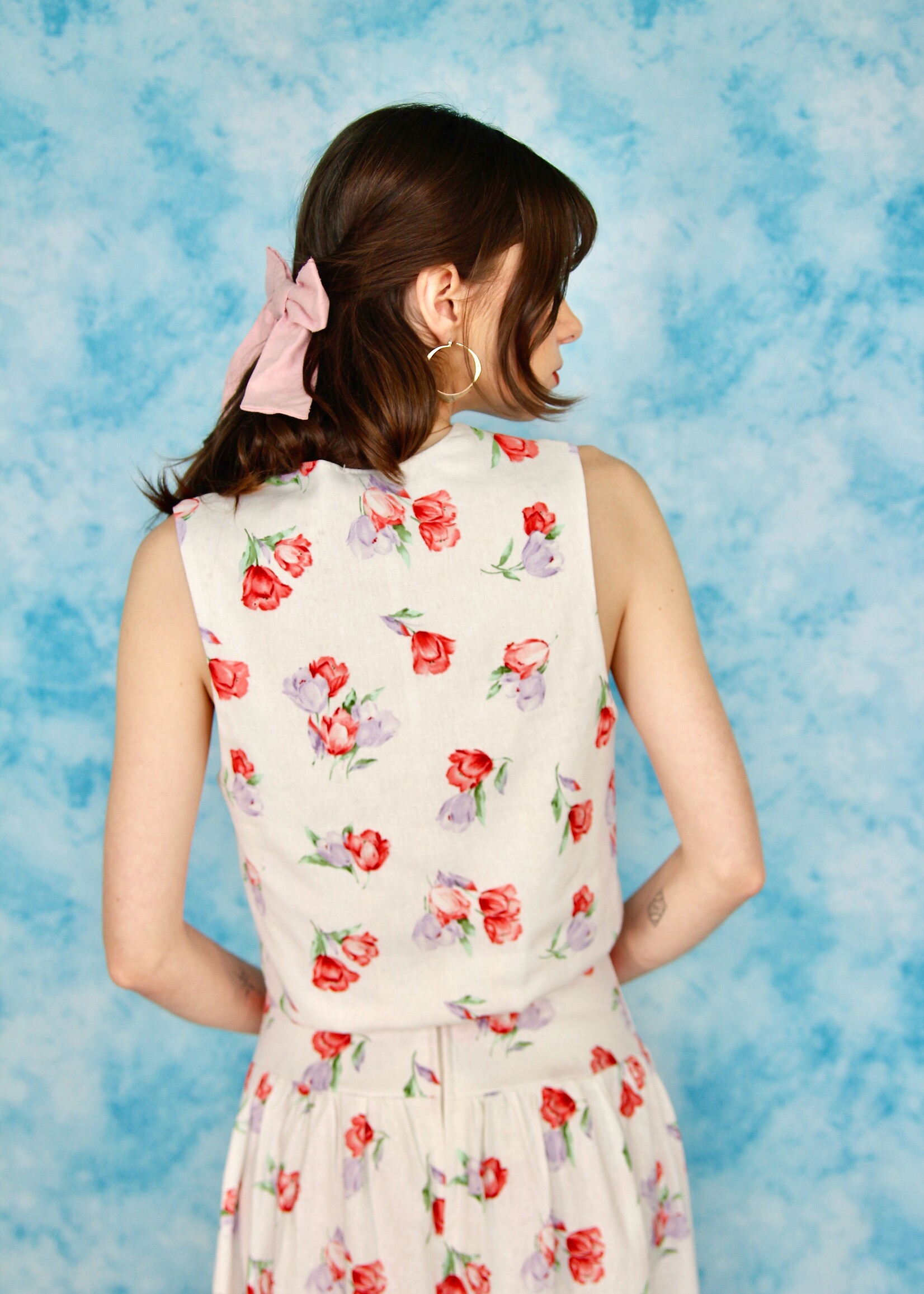 Studio Citizen Studio Citizen Upcycled Fitted Vest in Tulip Linen