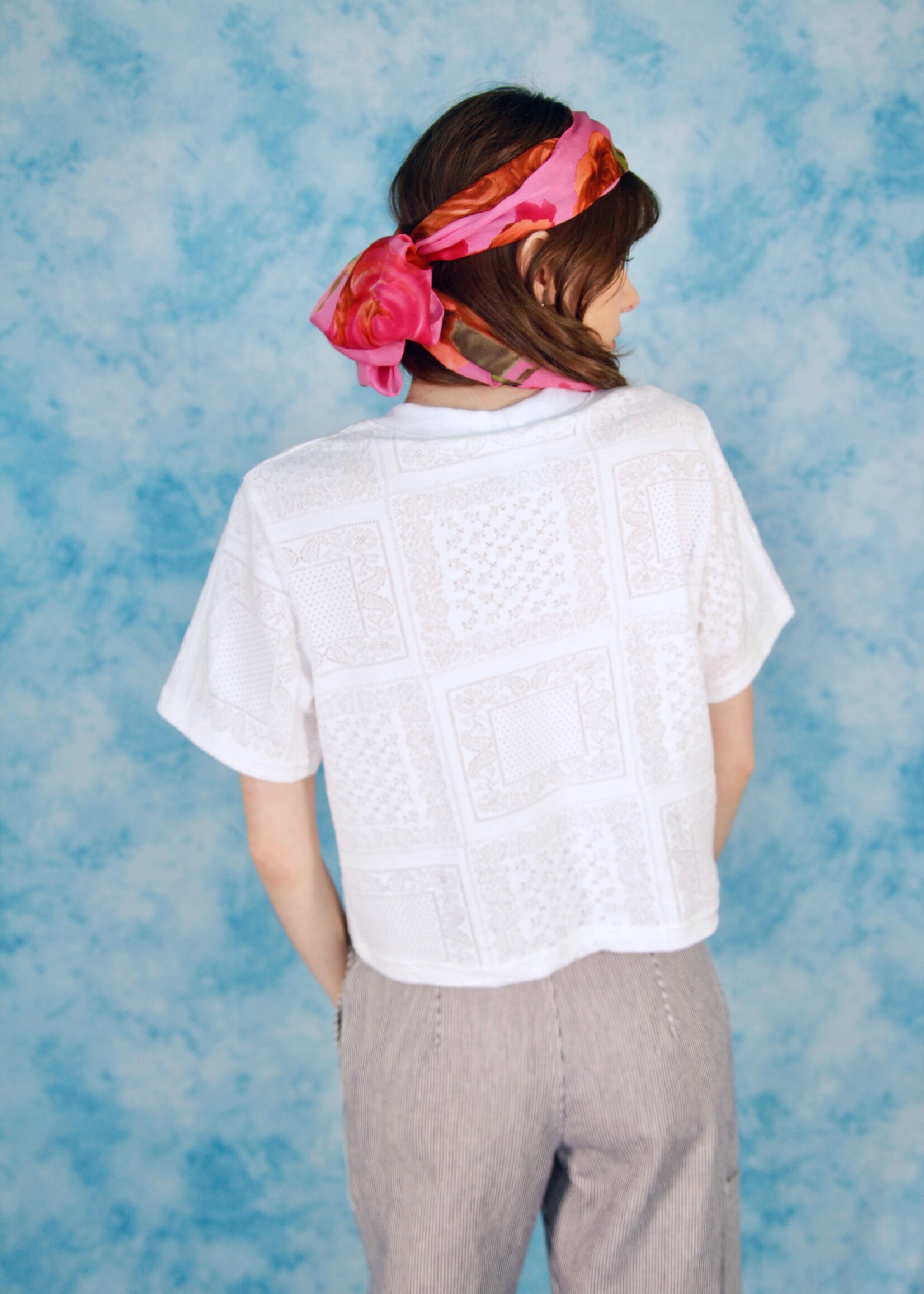 Studio Citizen Studio Citizen Perfect Tee in White Cotton Bandana