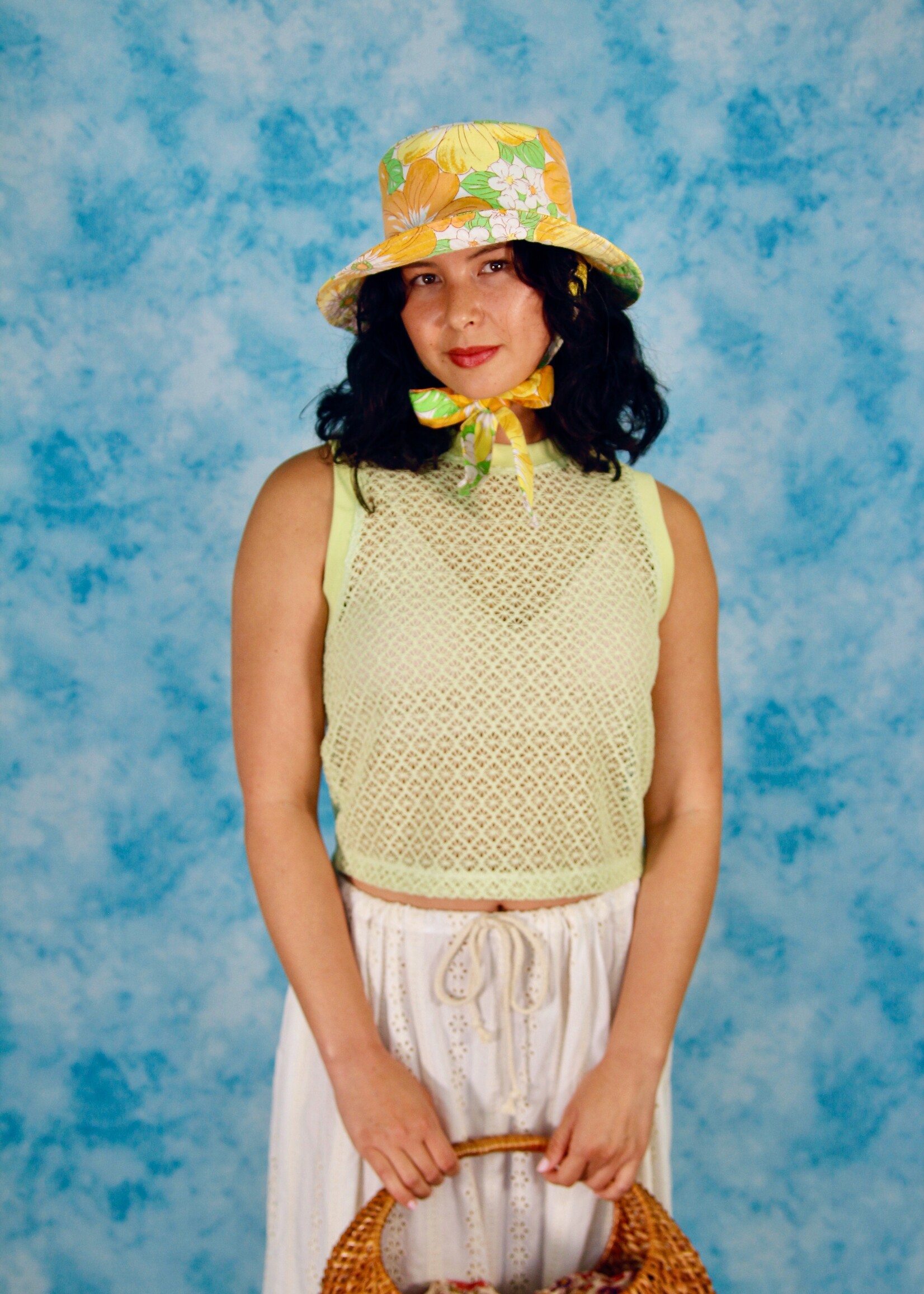 Studio Citizen Studio Citizen Ribbed Tank Top in Pale Green Lace