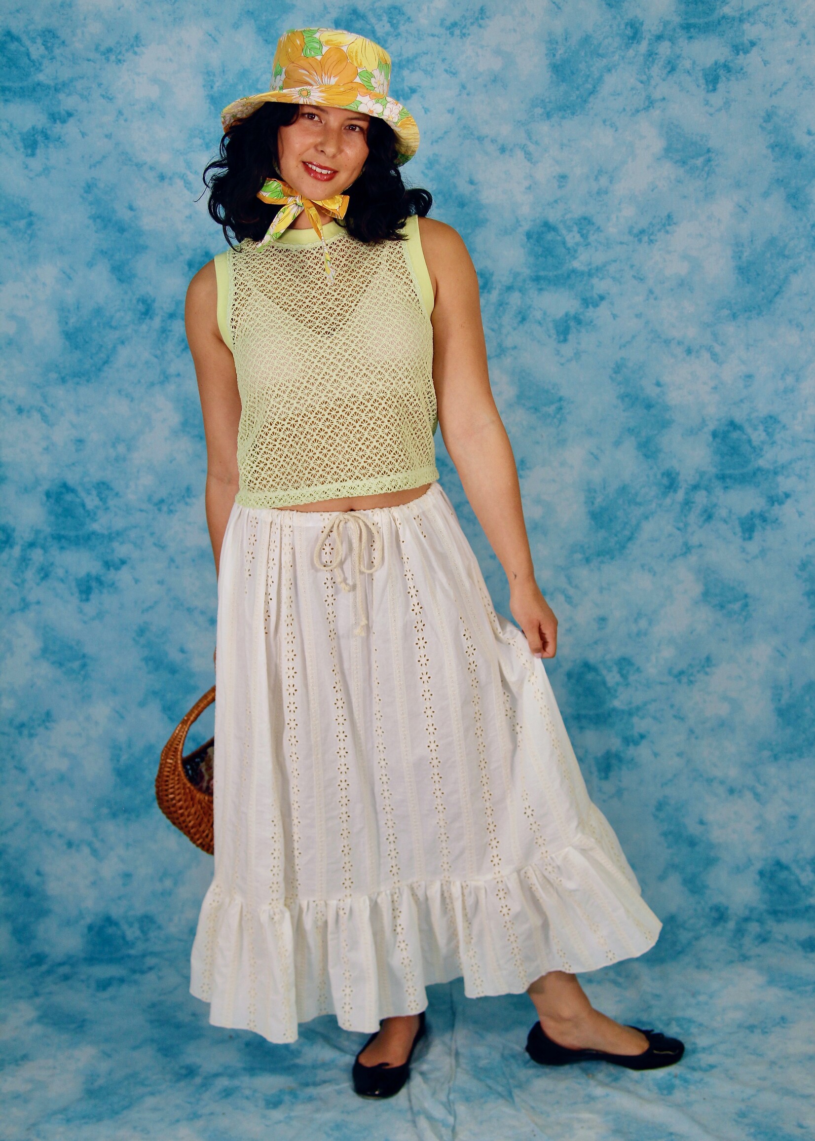 Studio Citizen Studio Citizen Ribbed Tank Top in Pale Green Lace