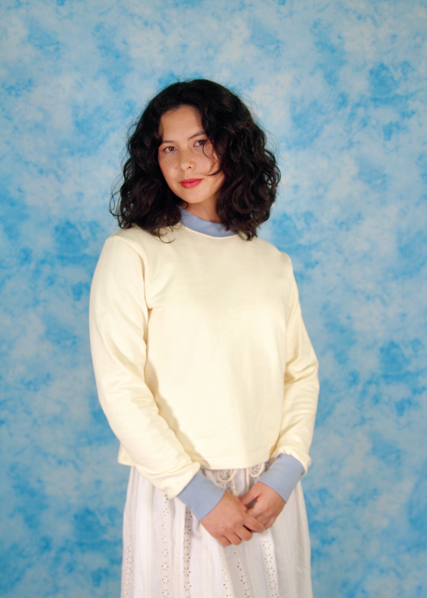 Studio Citizen Studio Citizen Crewneck Sweater in Yellow with Blue Rib