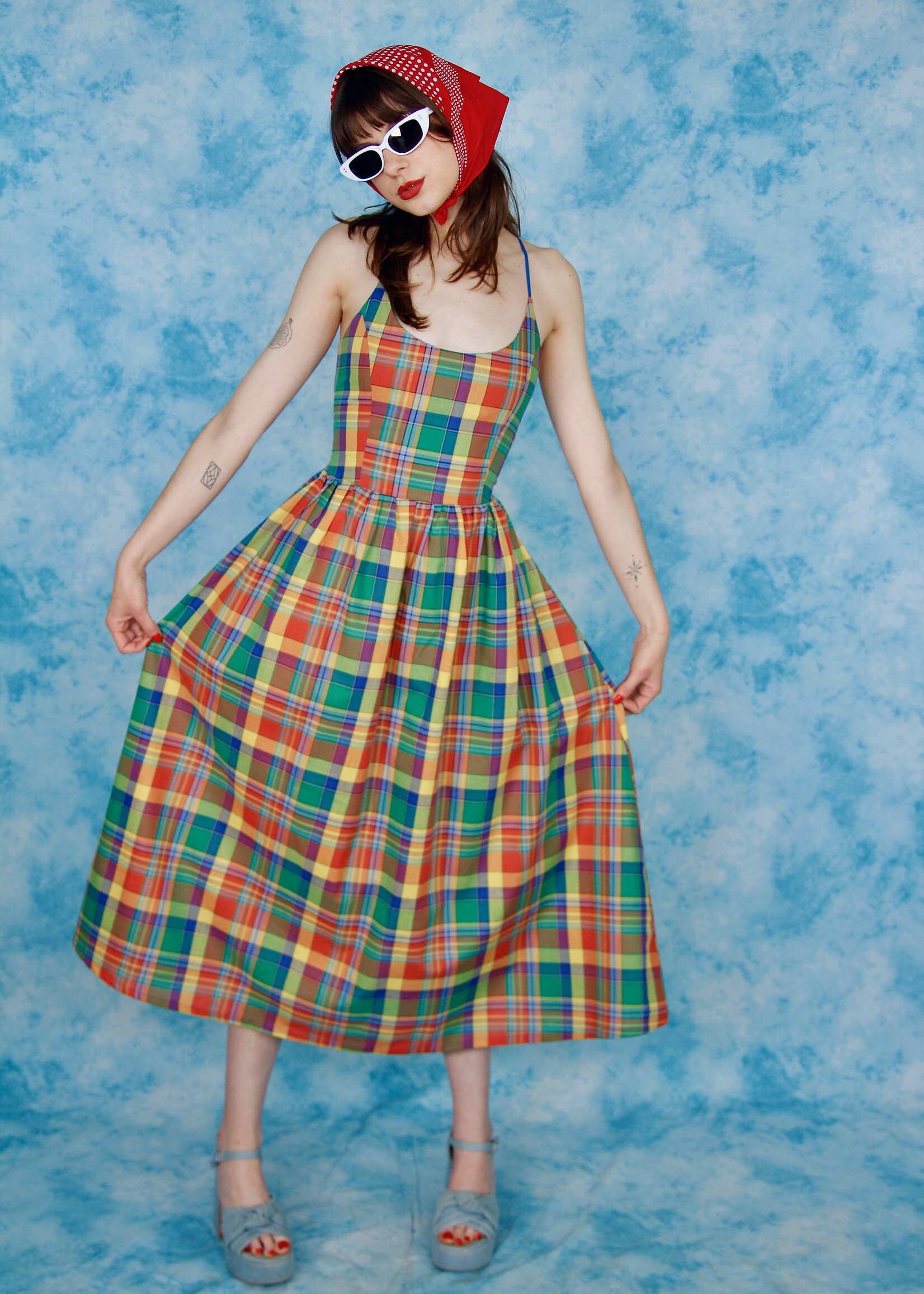 Studio Citizen Studio Citizen Maiden Dress in Bright, Colourful Plaid