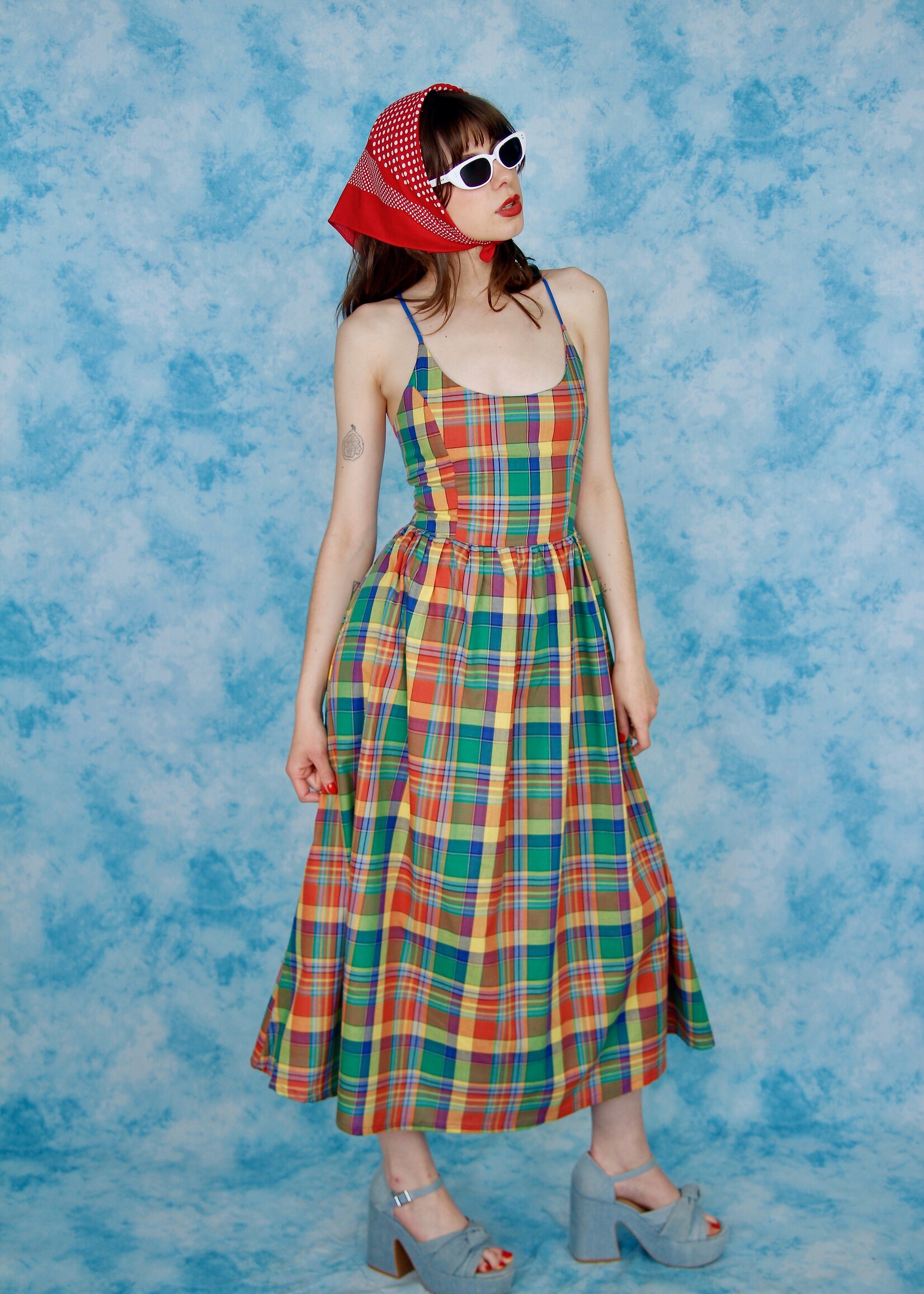 Studio Citizen Studio Citizen Maiden Dress in Bright, Colourful Plaid