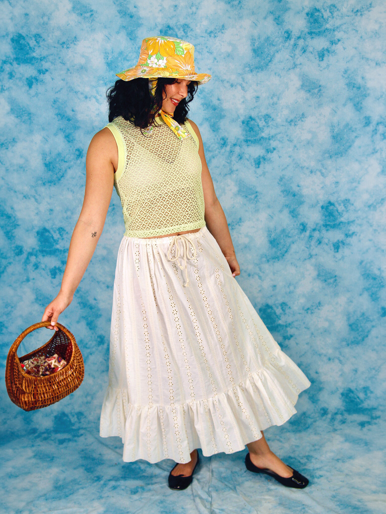 Studio Citizen Drawstring Skirt - Eyelet - CITIZEN VINTAGE