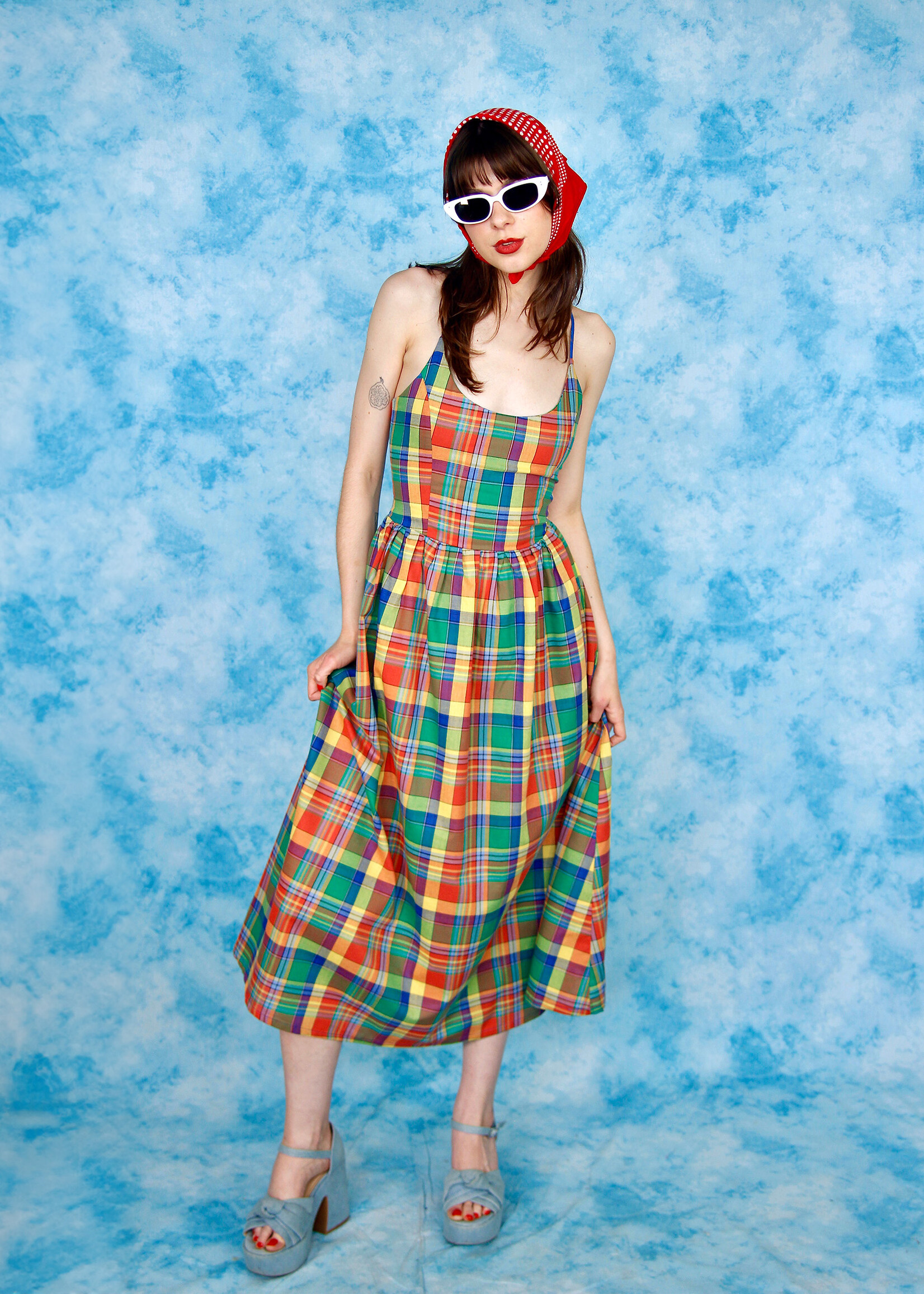 Studio Citizen Studio Citizen Maiden Dress in Bright, Colourful Plaid