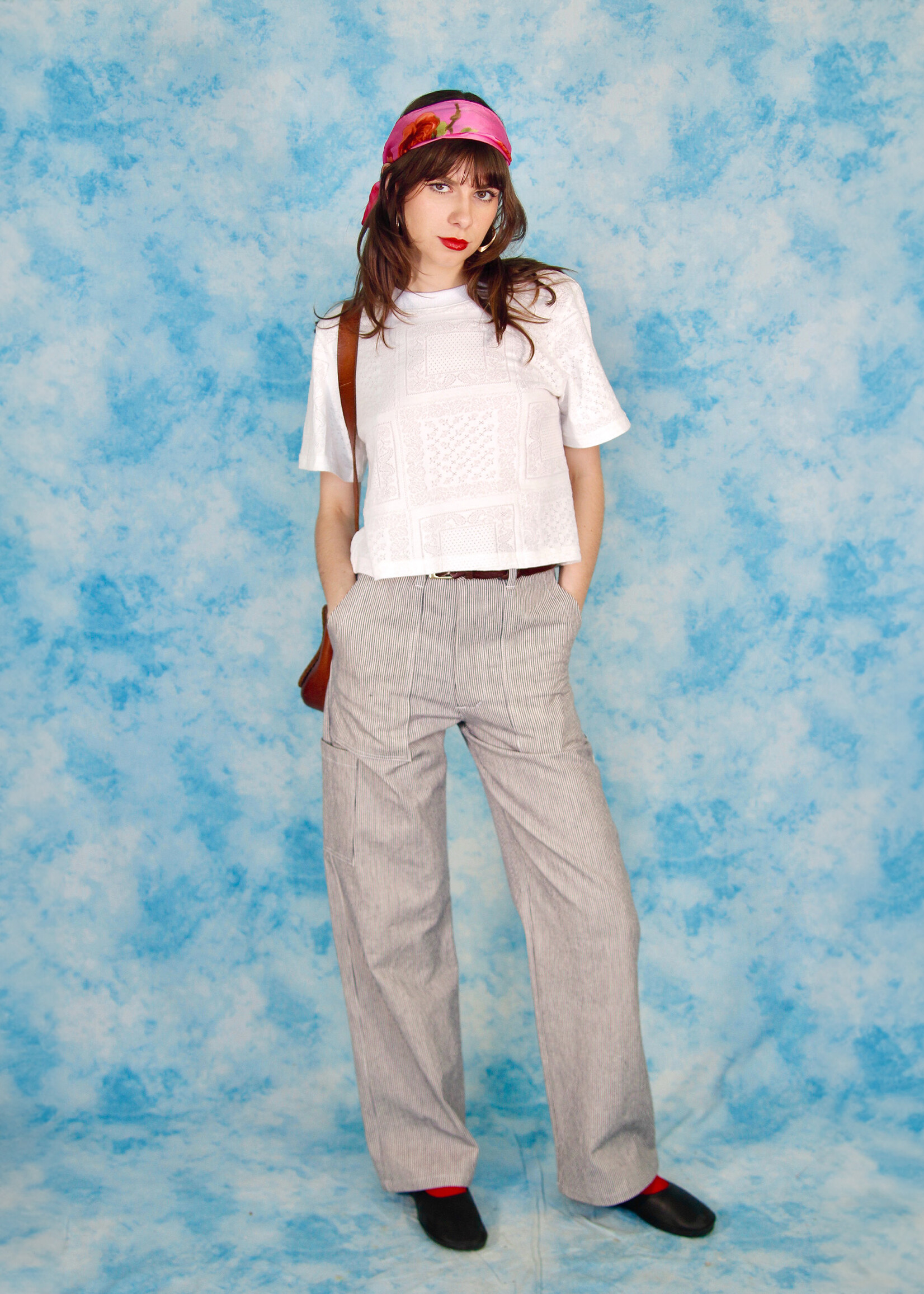 Studio Citizen Studio Citizen Perfect Tee in White Cotton Bandana