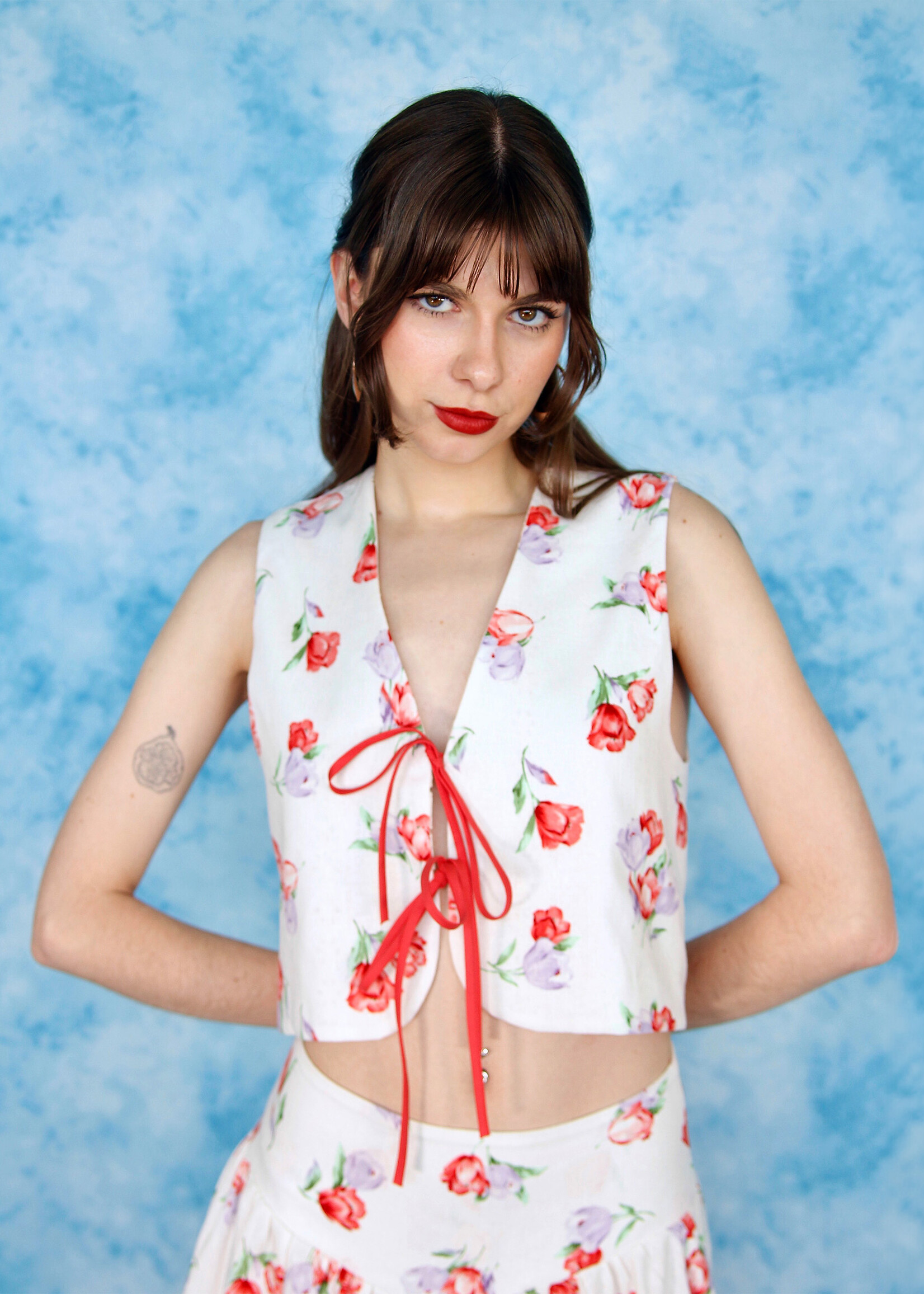 Studio Citizen Studio Citizen Upcycled Fitted Vest in Tulip Linen