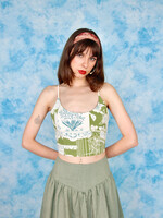 Studio Citizen Reversible Maiden Top in Green Print and Gingham
