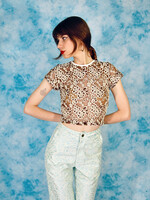 Studio Citizen Baby Tee in Brown Floral Mesh