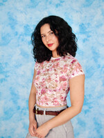 Studio Citizen Baby Tee in Mesh Pink Roses