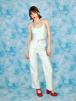 Studio Citizen Straight Cut Pants in Turquoise Rose