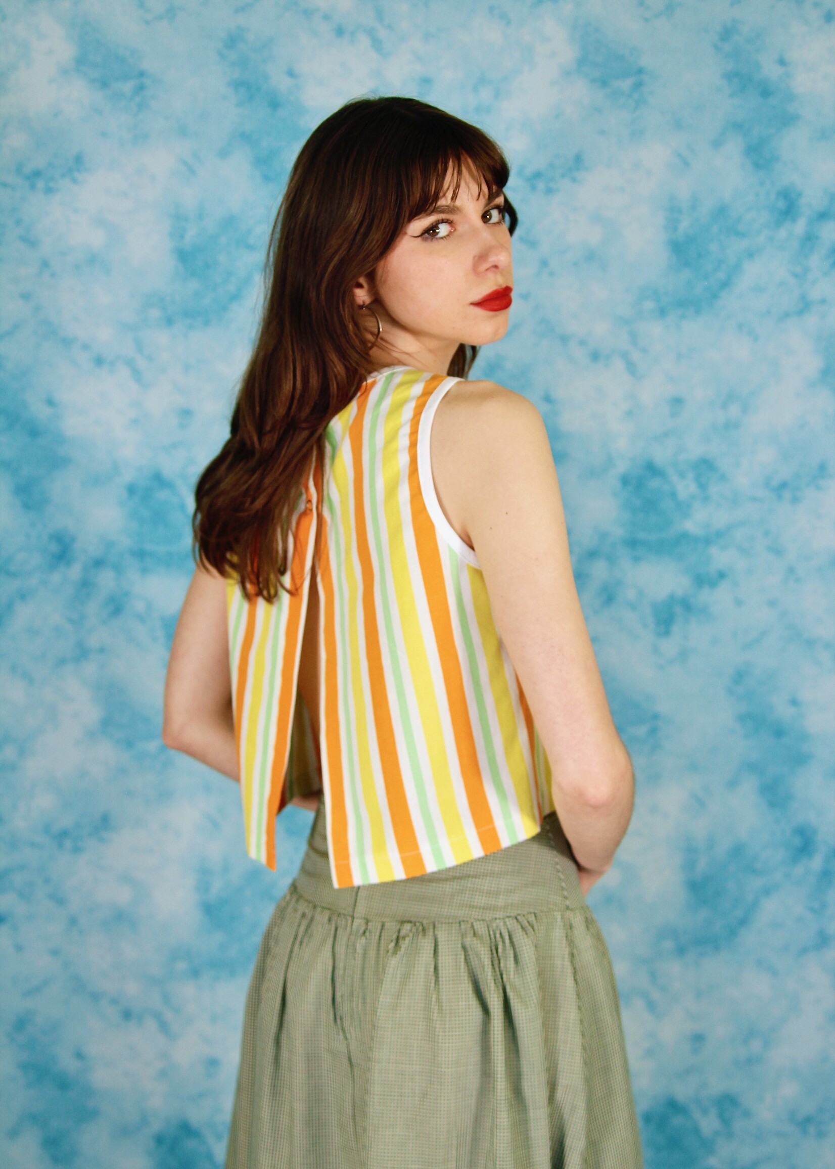 Studio Citizen Studio Citizen Upcycled Tank Top in Orange Stripe