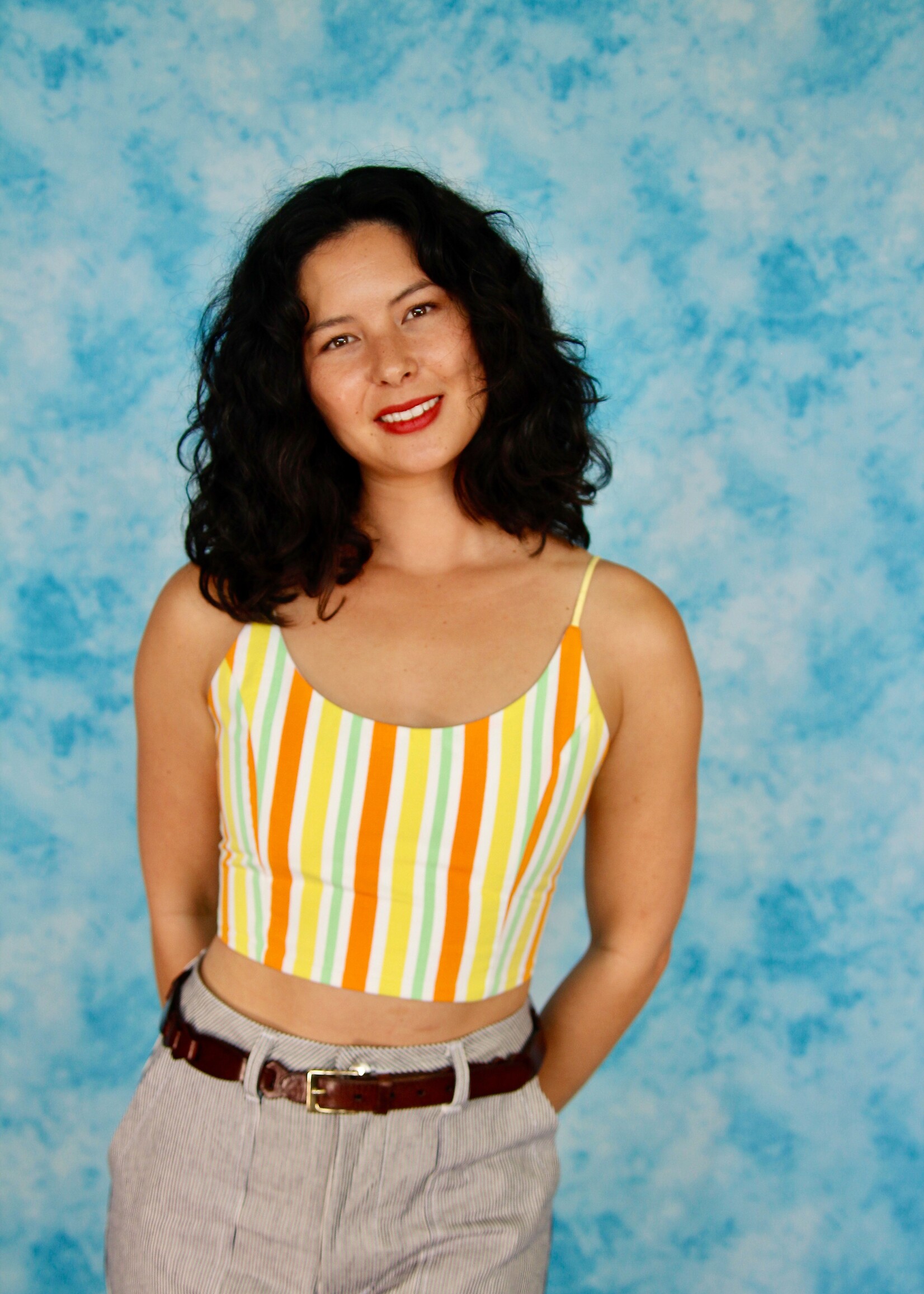 Studio Citizen Studio Citizen Upcycled Maiden Top in Orange Stripe