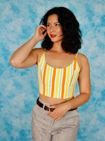 Studio Citizen Upcycled Maiden Top in Orange Stripe