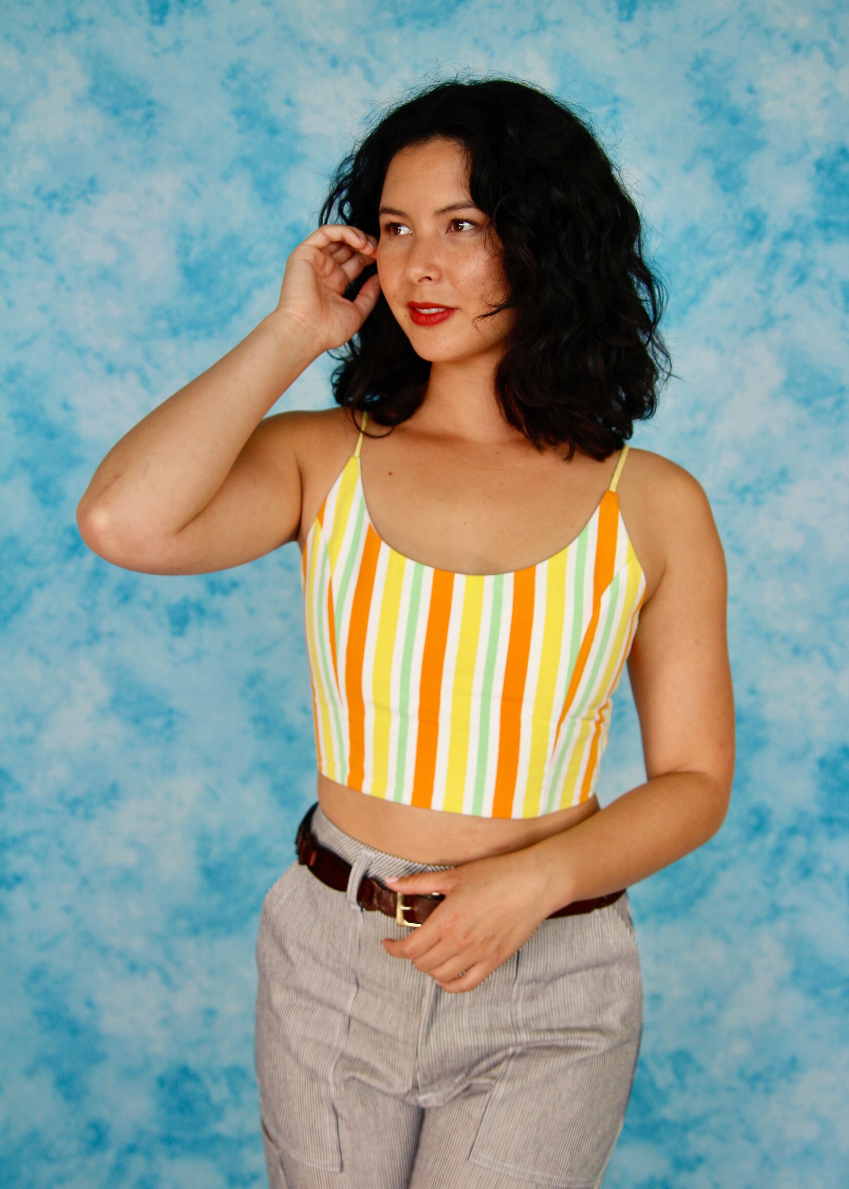 Studio Citizen Studio Citizen Upcycled Maiden Top in Orange Stripe