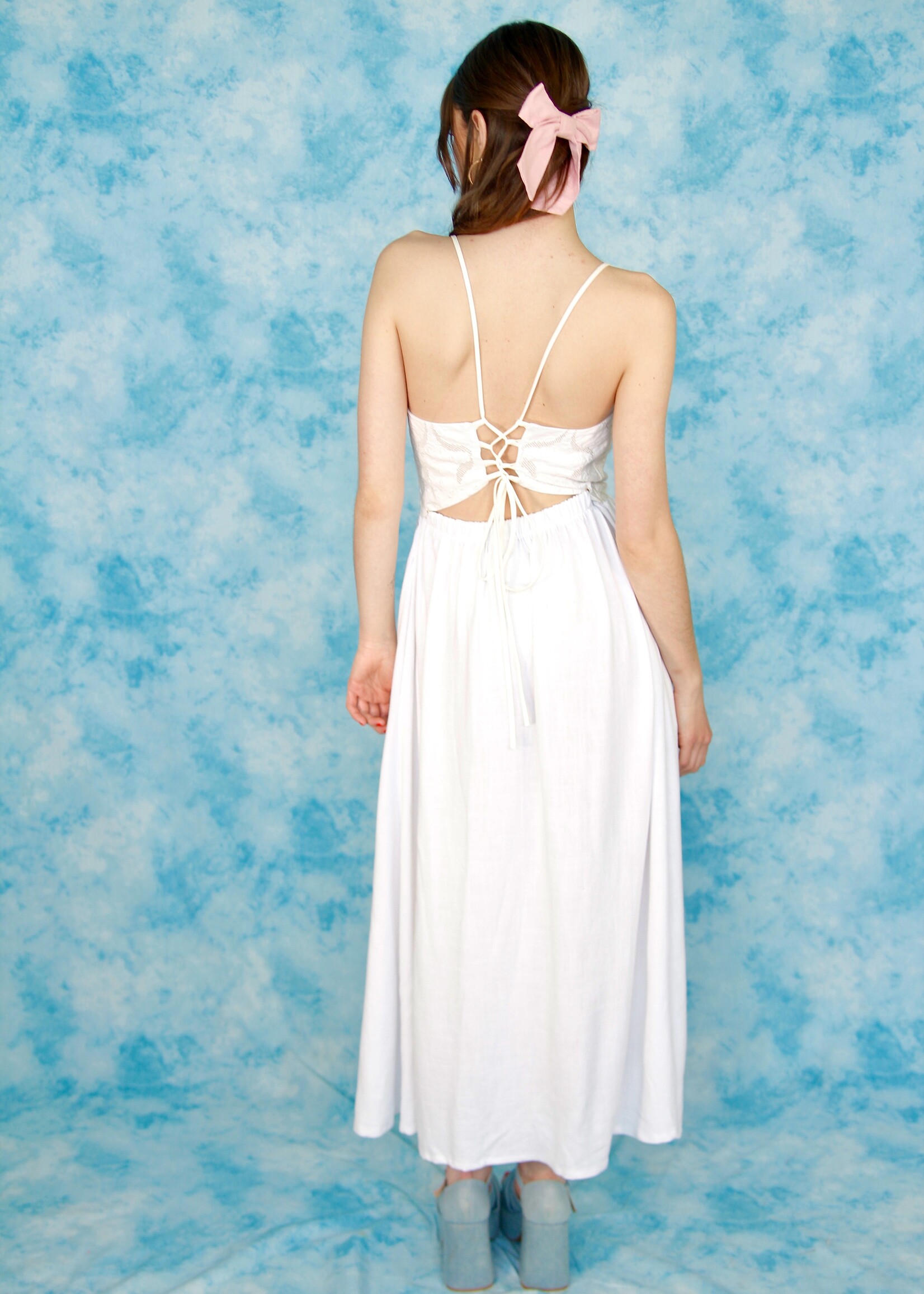 Studio Citizen Studio Citizen Upcycled Maiden Dress with Cut-out Embroidered Bodice - Size XXS