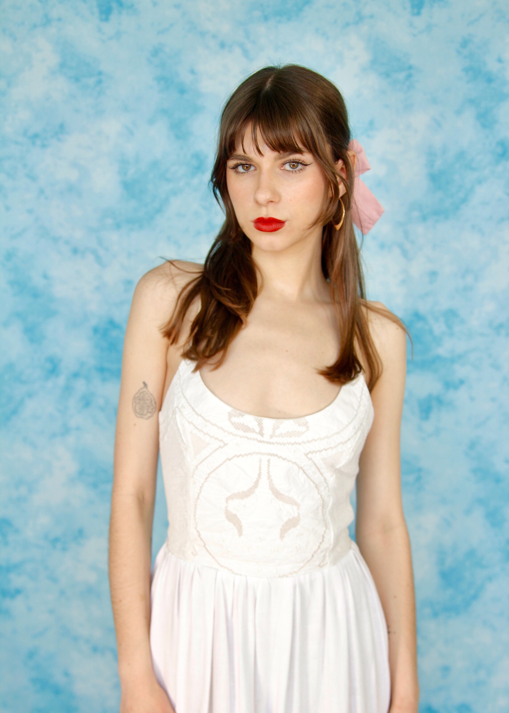 Studio Citizen Studio Citizen Upcycled Maiden Dress with Cut-out Embroidered Bodice - Size XXS