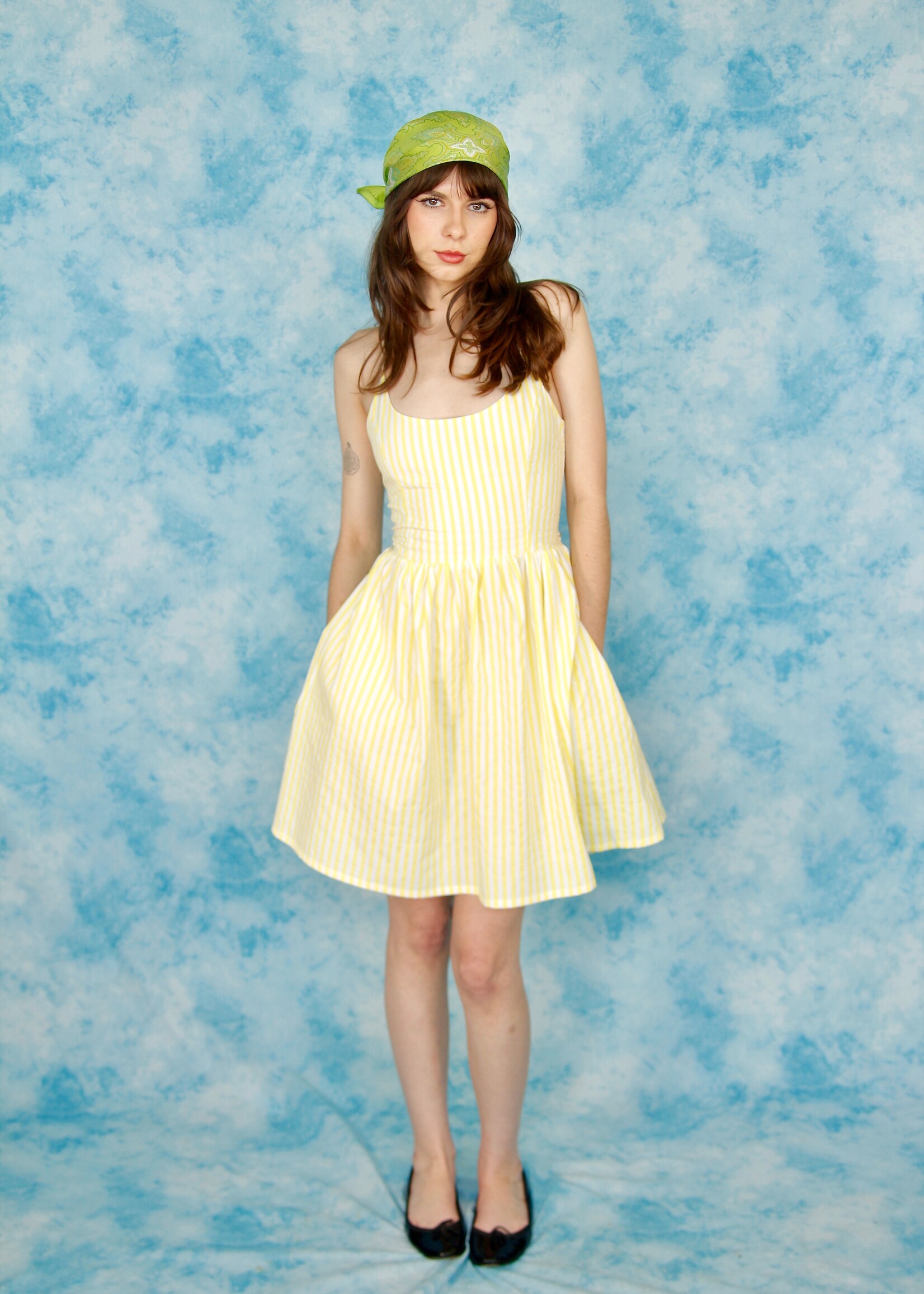 Studio Citizen Studio Citizen Upcycled Maiden Dress in Yellow Stripe