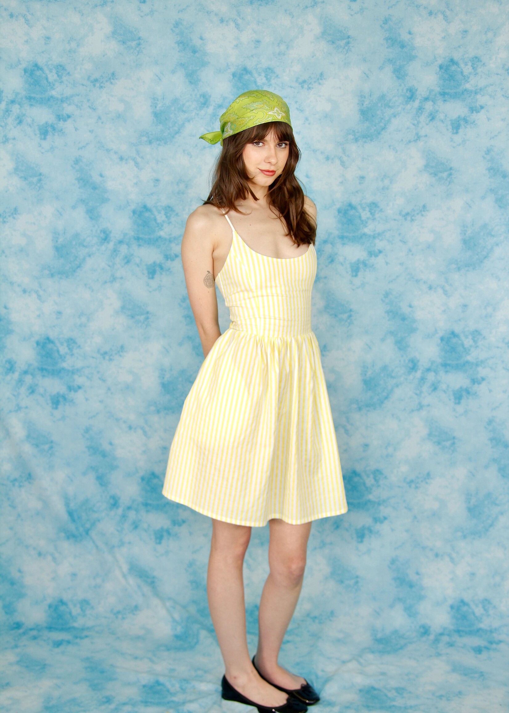 Studio Citizen Studio Citizen Upcycled Maiden Dress in Yellow Stripe