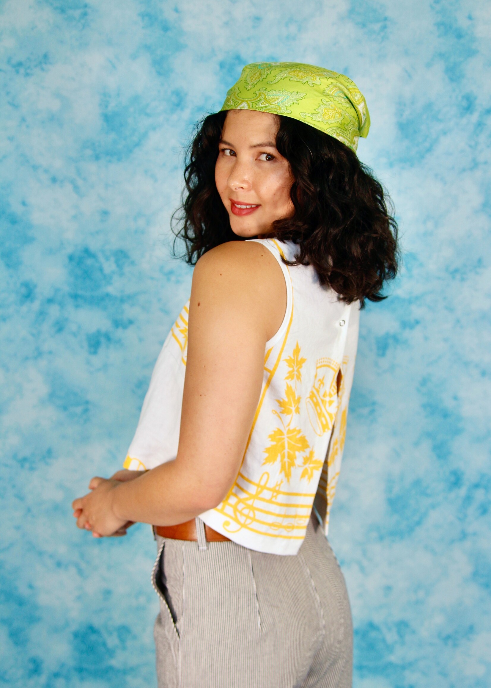 Studio Citizen Studio Citizen Upcycled Open-Back tank in Polkadot Cotton - Size M