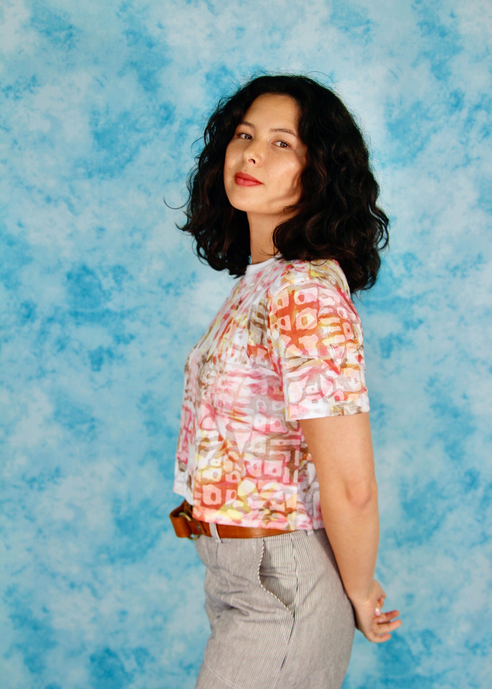 Studio Citizen Studio Citizen Perfect Tee in Sheer Pink Print