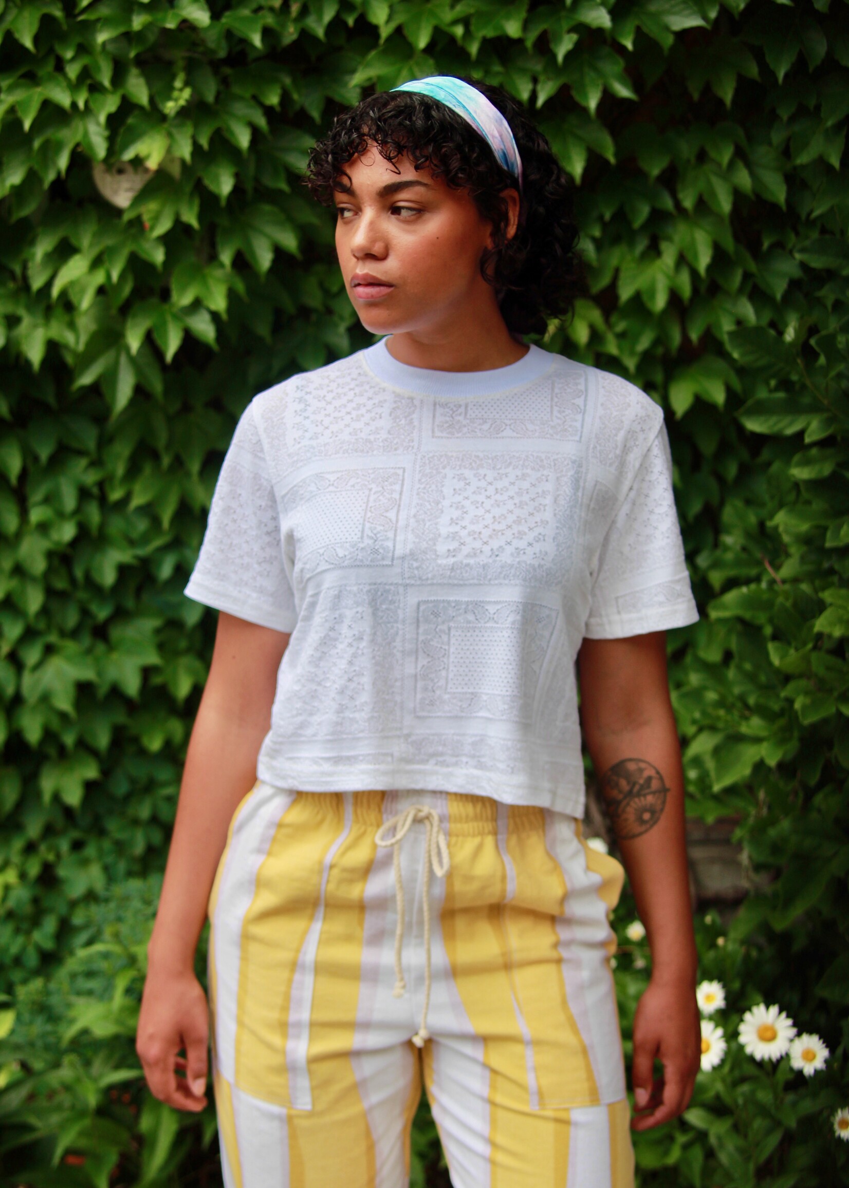 Studio Citizen Studio Citizen Perfect Tee in White Cotton Bandana