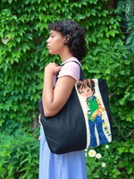 Studio Citizen Upcycled Cross-Stitch Tote Bag - 60s Boy