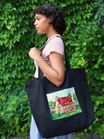 Studio Citizen Upcycled Cross-Stitch Tote Bag - Country Cottage