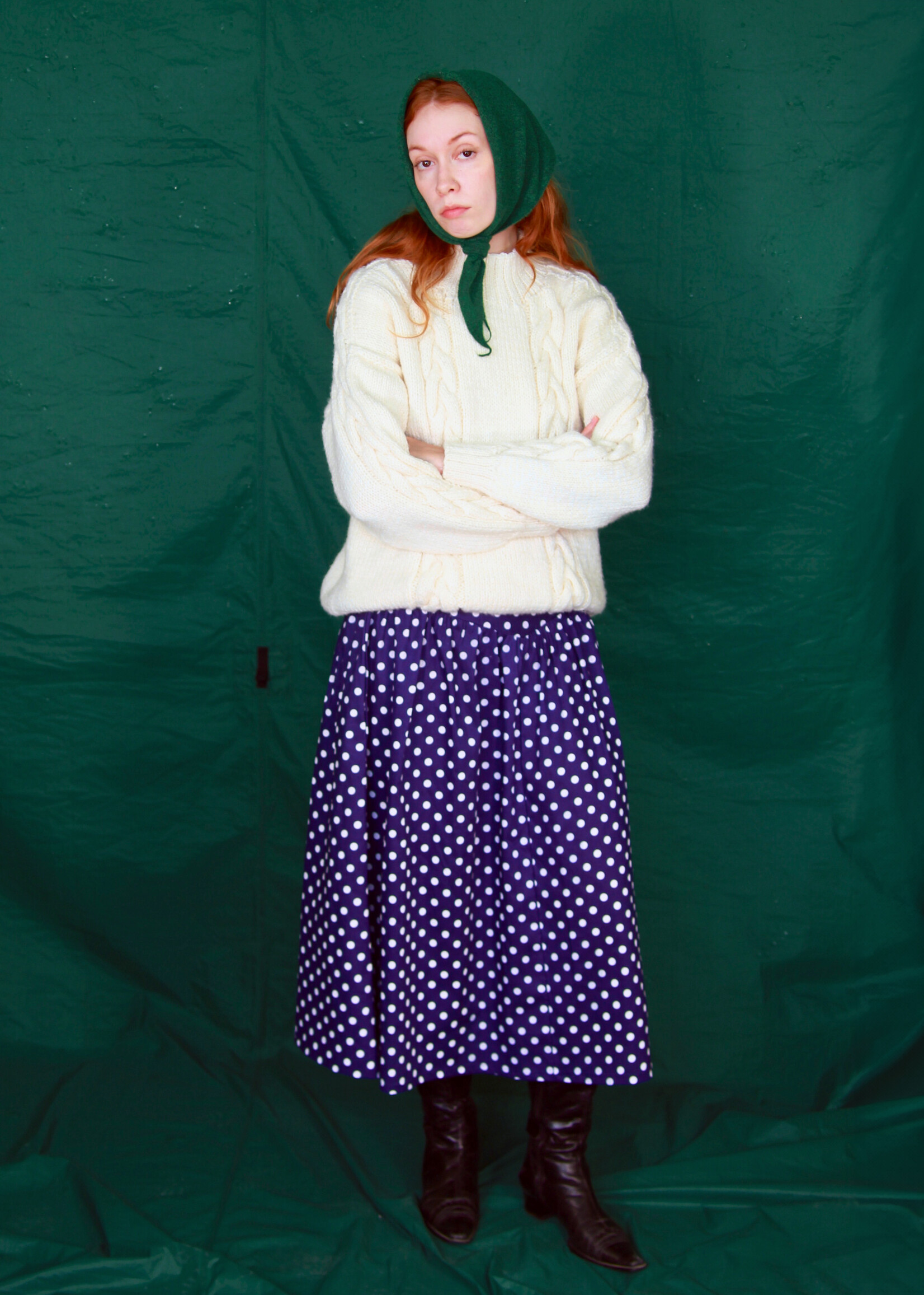 Studio Citizen Studio Citizen Maiden Skirt - Navy Polka Dot