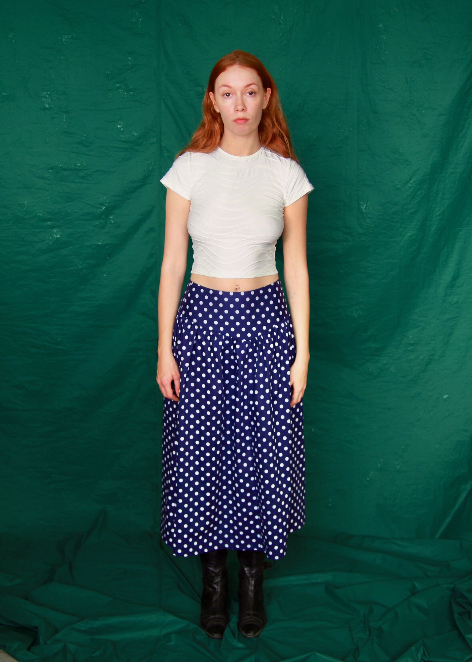 Studio Citizen Studio Citizen Maiden Skirt - Navy Polka Dot