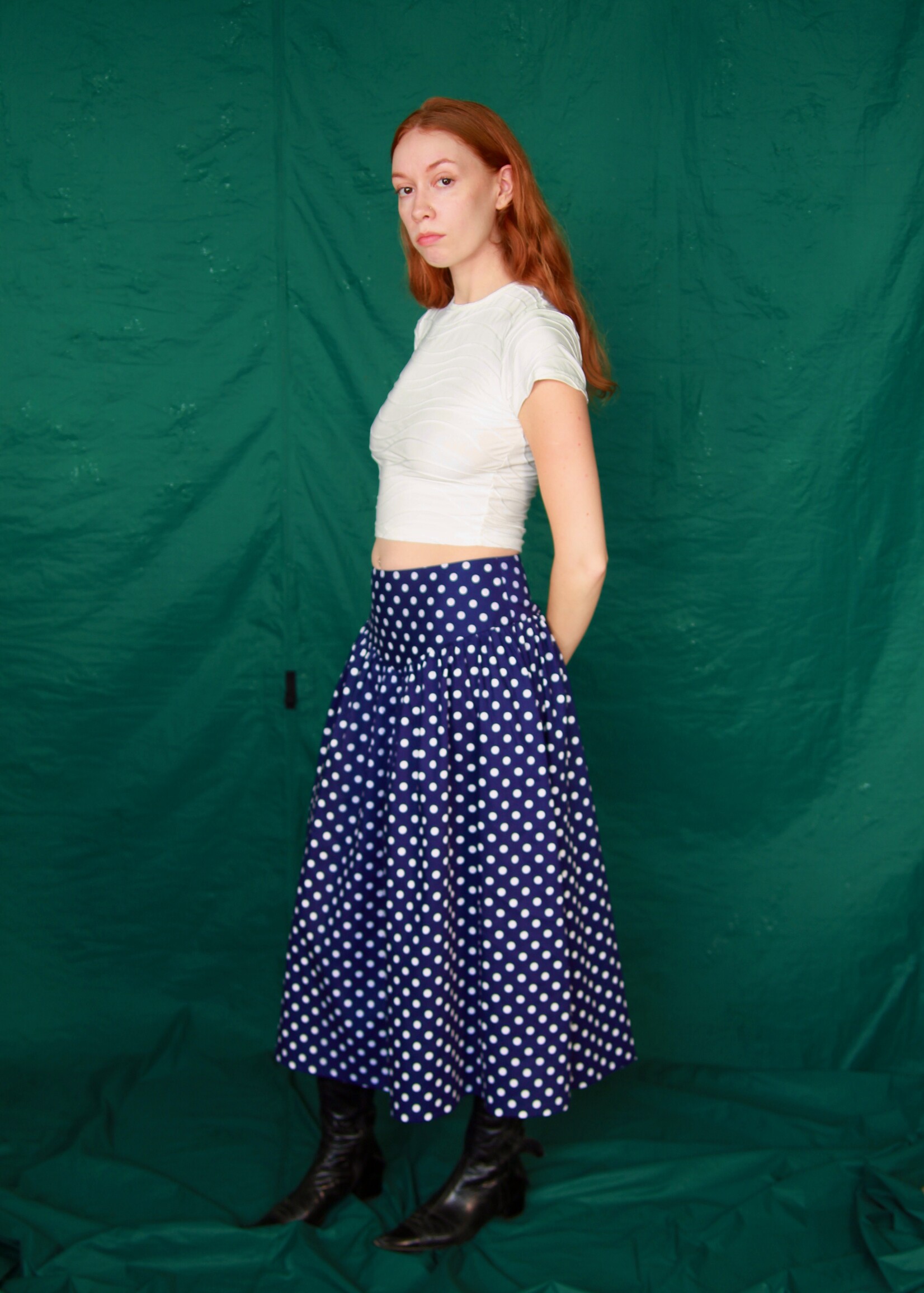 Studio Citizen Studio Citizen Maiden Skirt - Navy Polka Dot