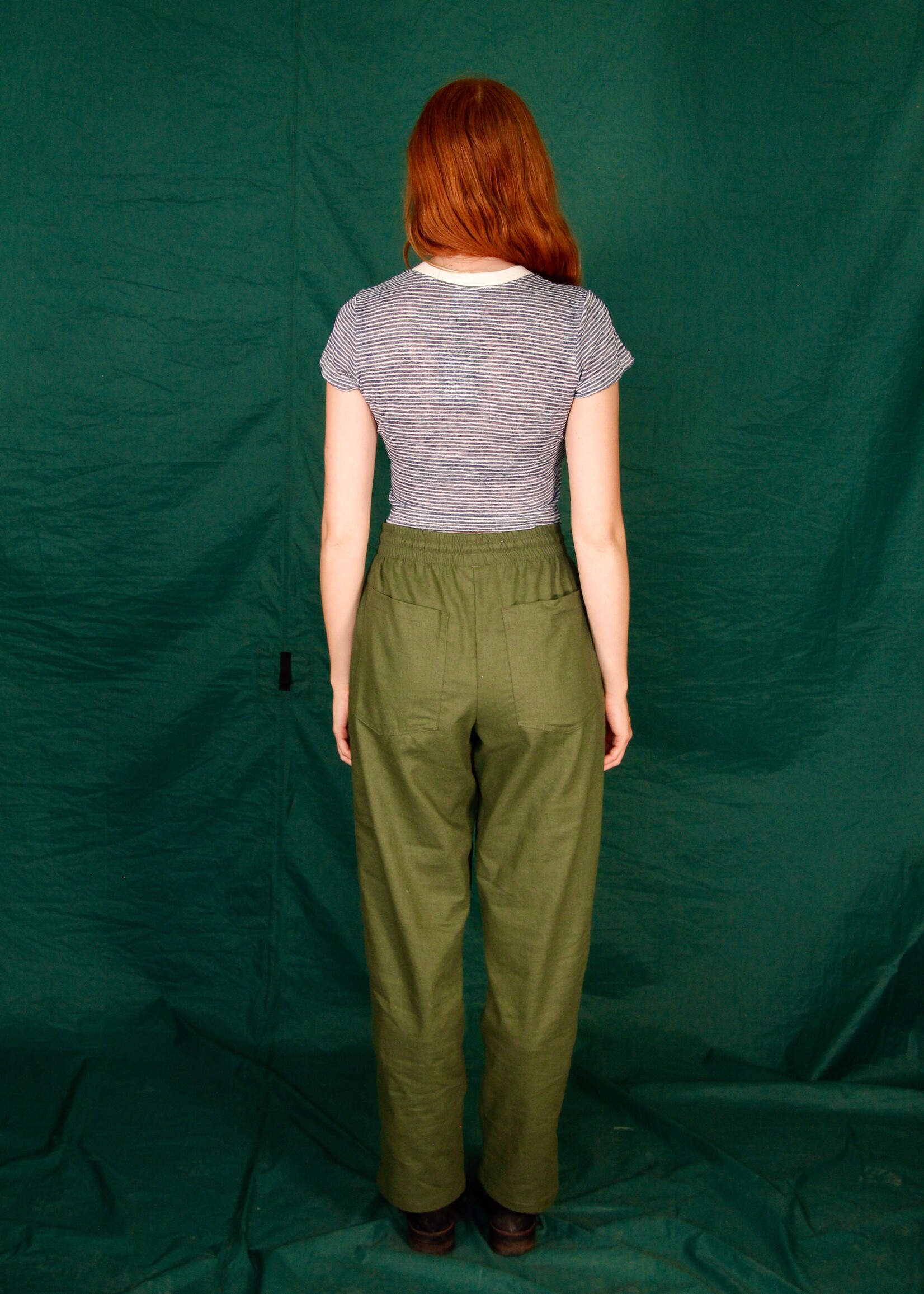 Studio Citizen Studio Citizen Dexter Pants in Moss Green Linen