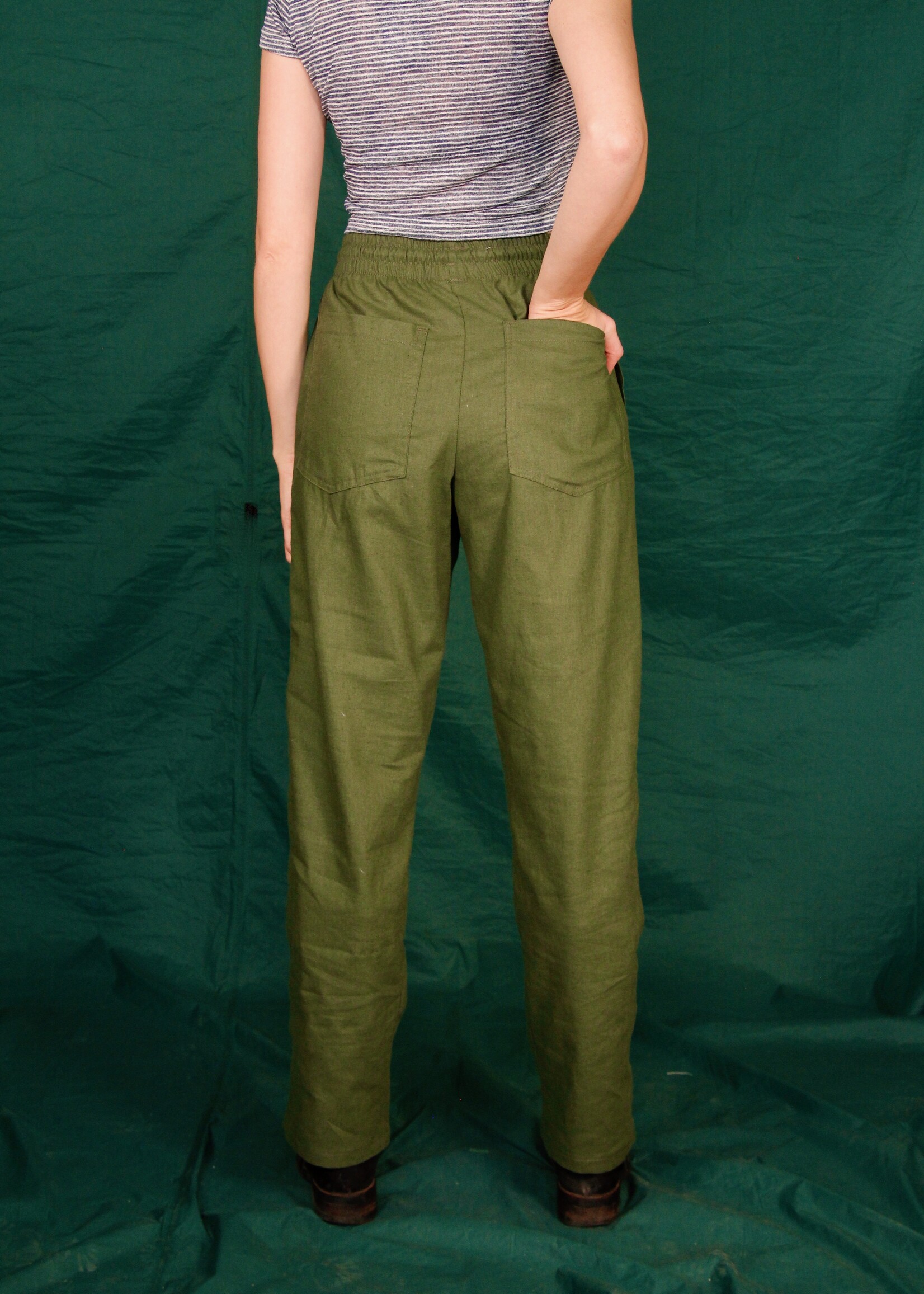 Studio Citizen Studio Citizen Dexter Pants in Moss Green Linen