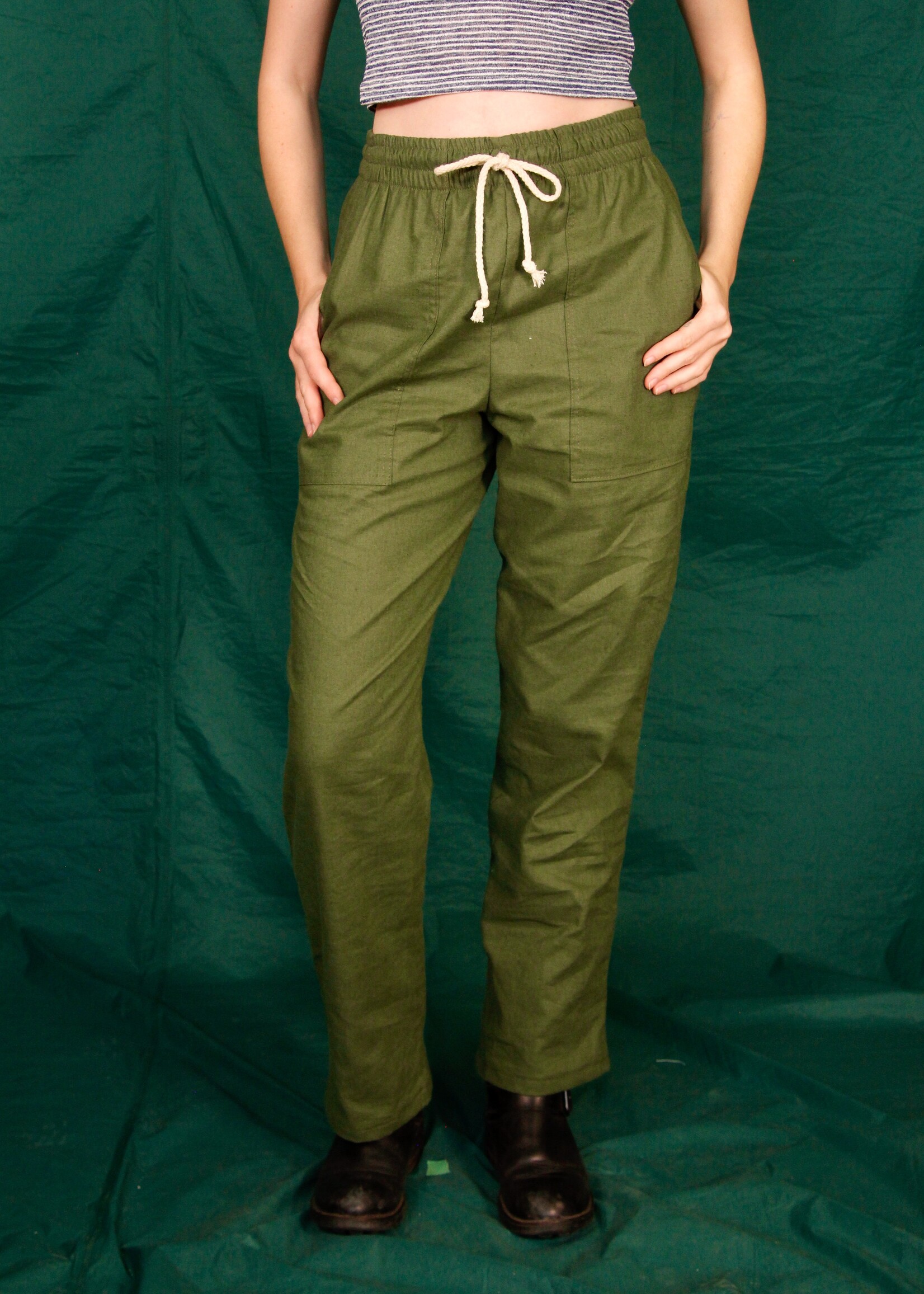 Studio Citizen Studio Citizen Dexter Pants in Moss Green Linen