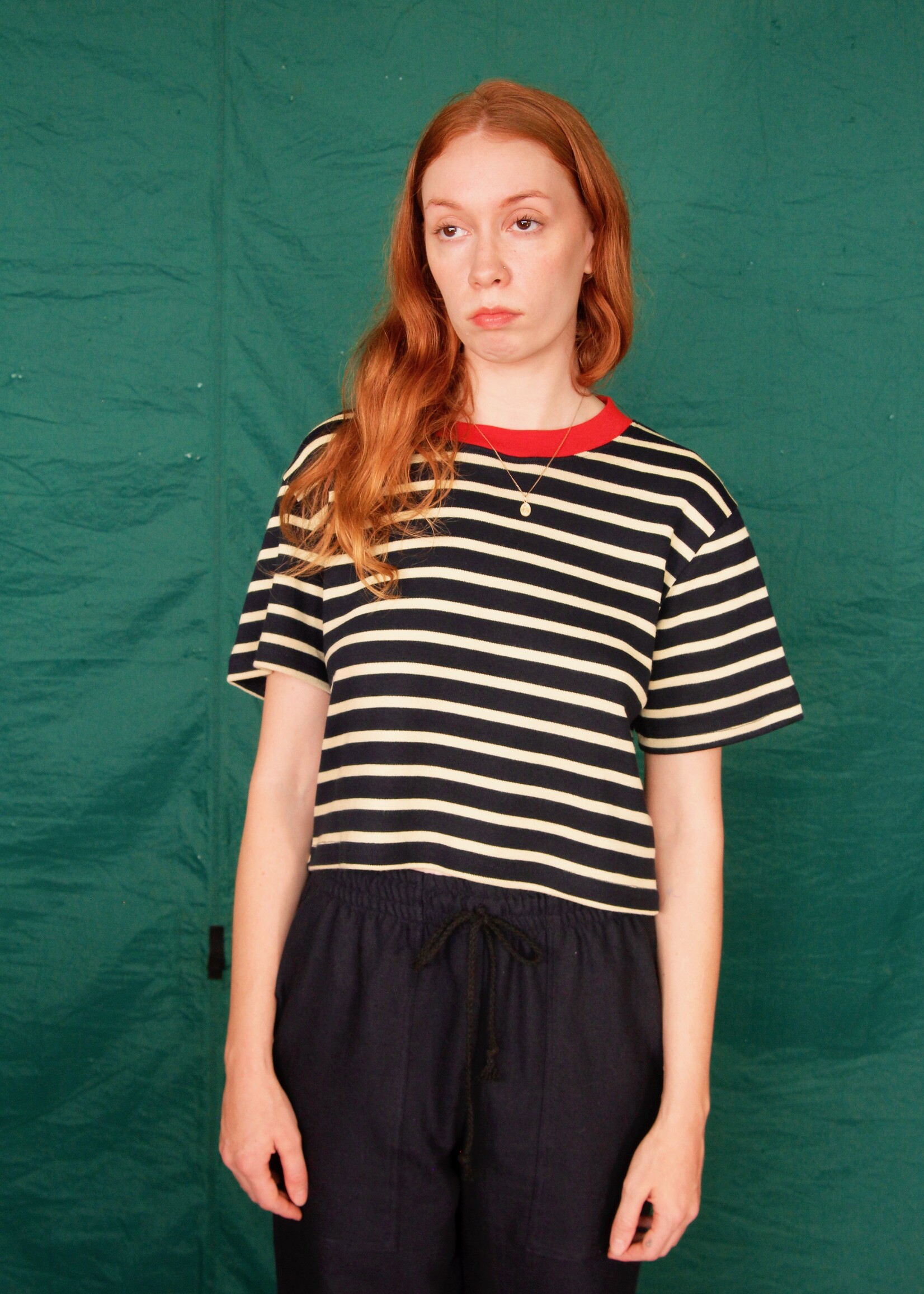 Studio Citizen Studio Citizen Perfect Tee in Navy Stripe Knit