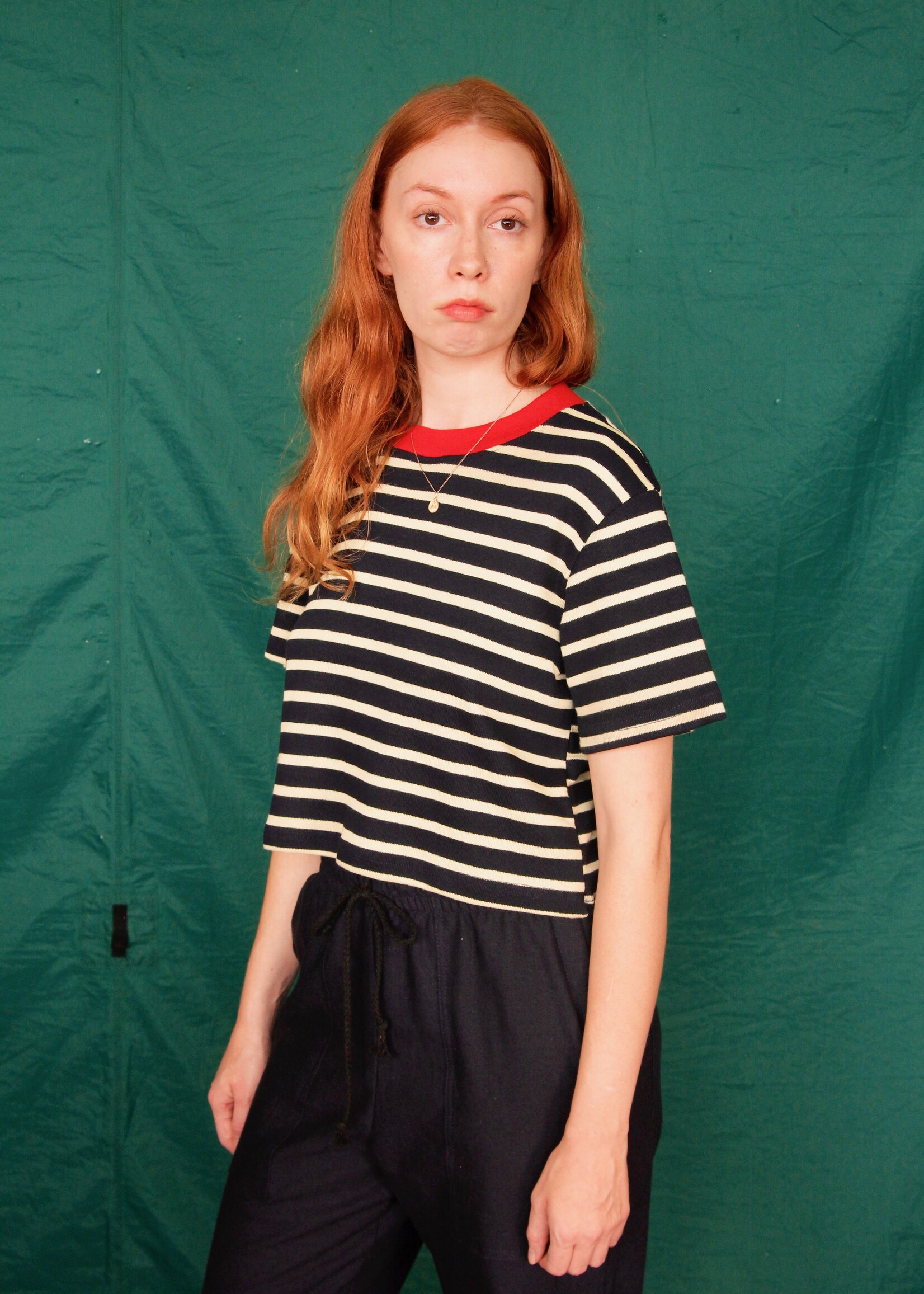 Studio Citizen Studio Citizen Perfect Tee in Navy Stripe Knit
