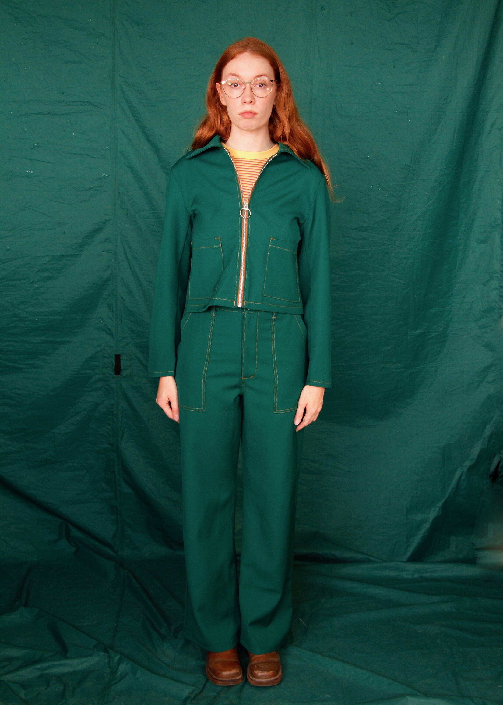 Studio Citizen Studio Citizen Zipper Jacket in Green Wool