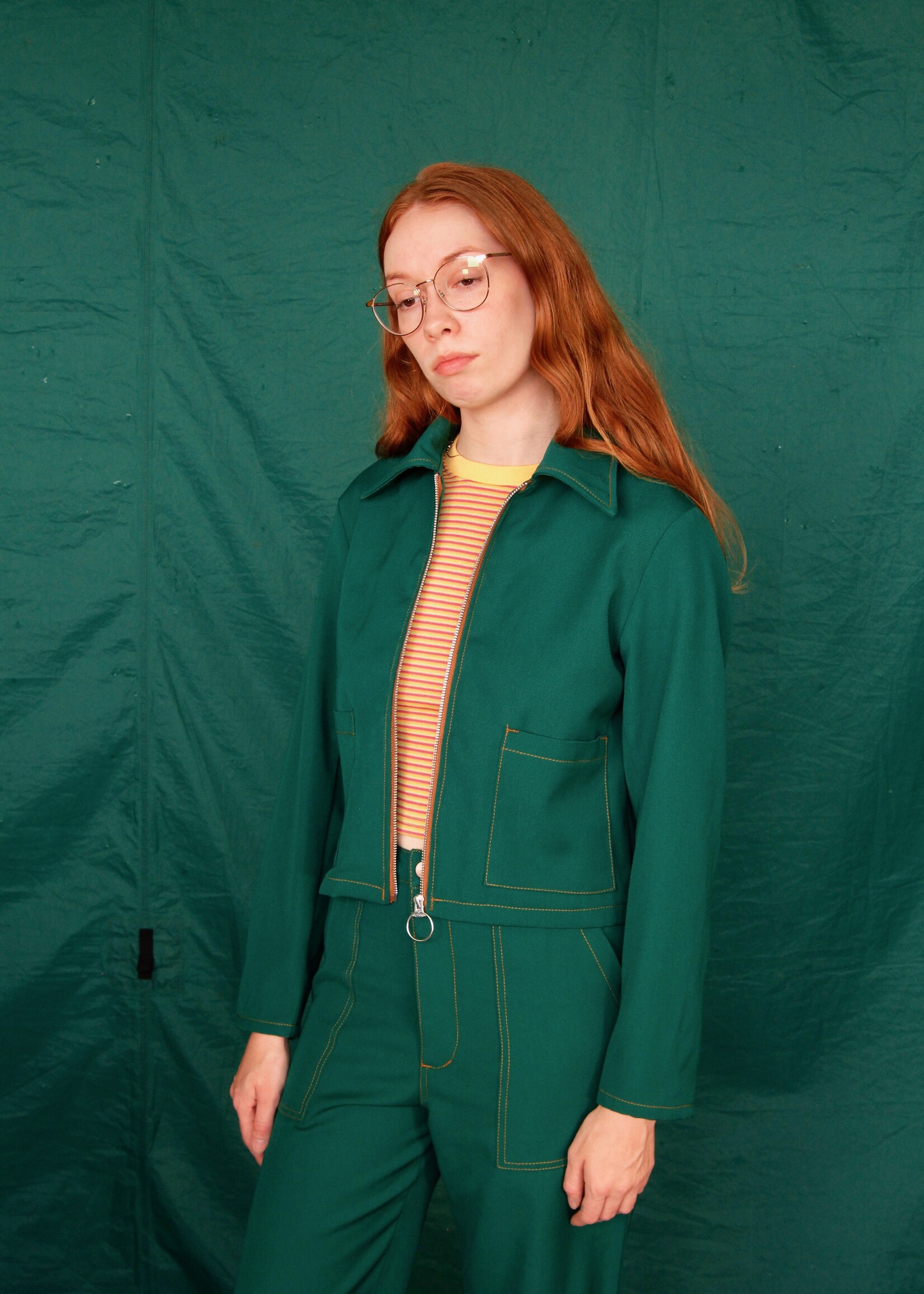 Studio Citizen Studio Citizen Zipper Jacket in Green Wool