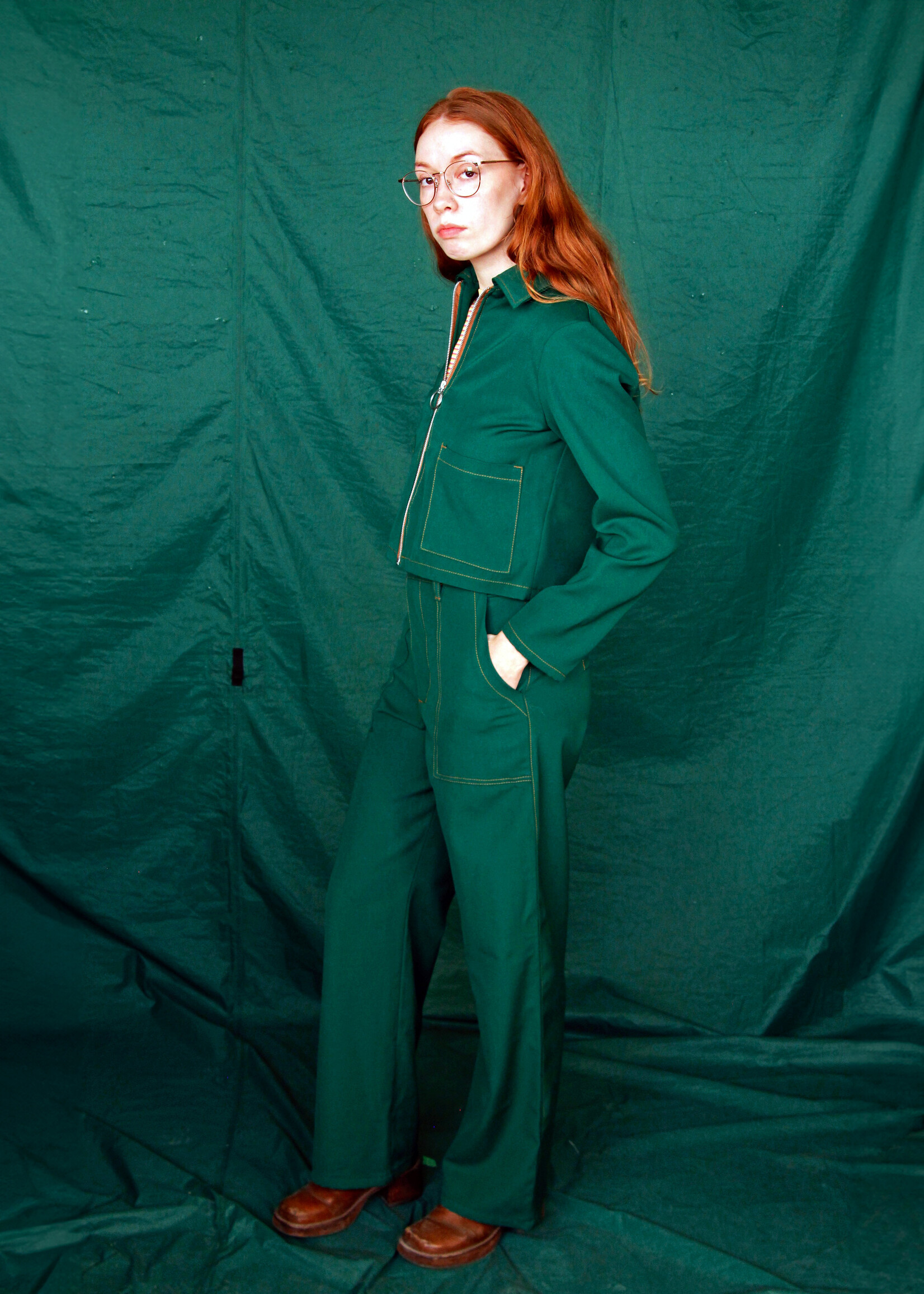 Studio Citizen Studio Citizen Zipper Jacket in Green Wool