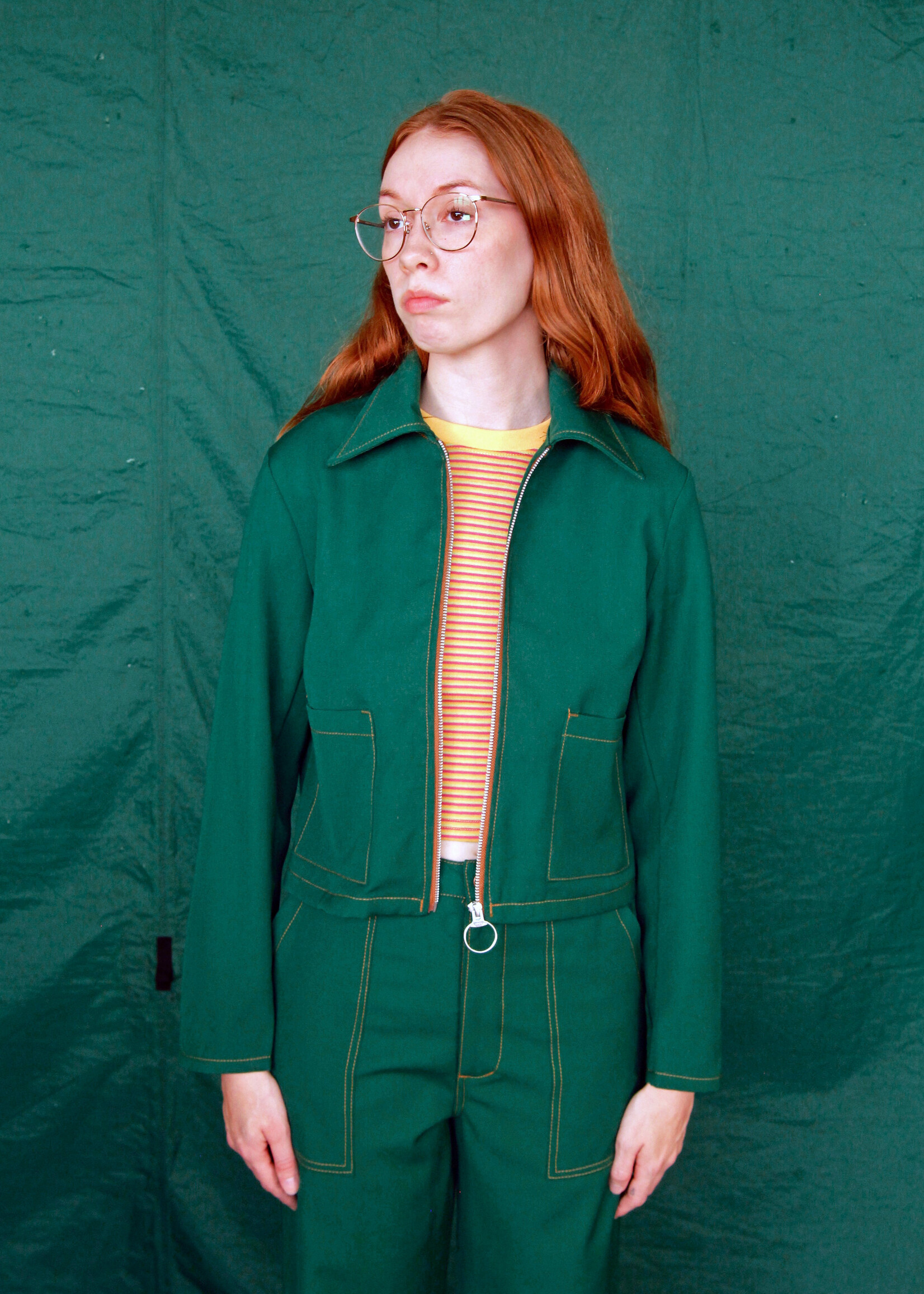Studio Citizen Studio Citizen Zipper Jacket in Green Wool