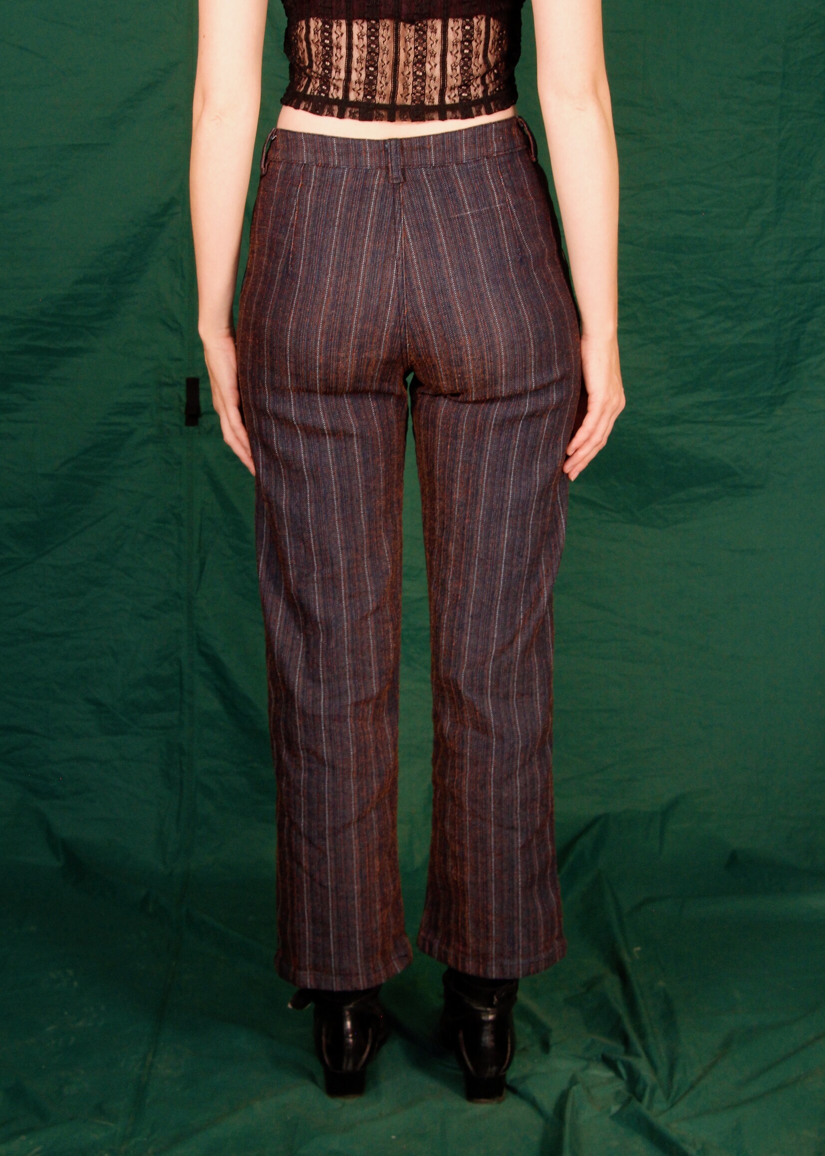 Studio Citizen Studio Citizen Straight Cut Pants  in Navy and Orange Iridescent