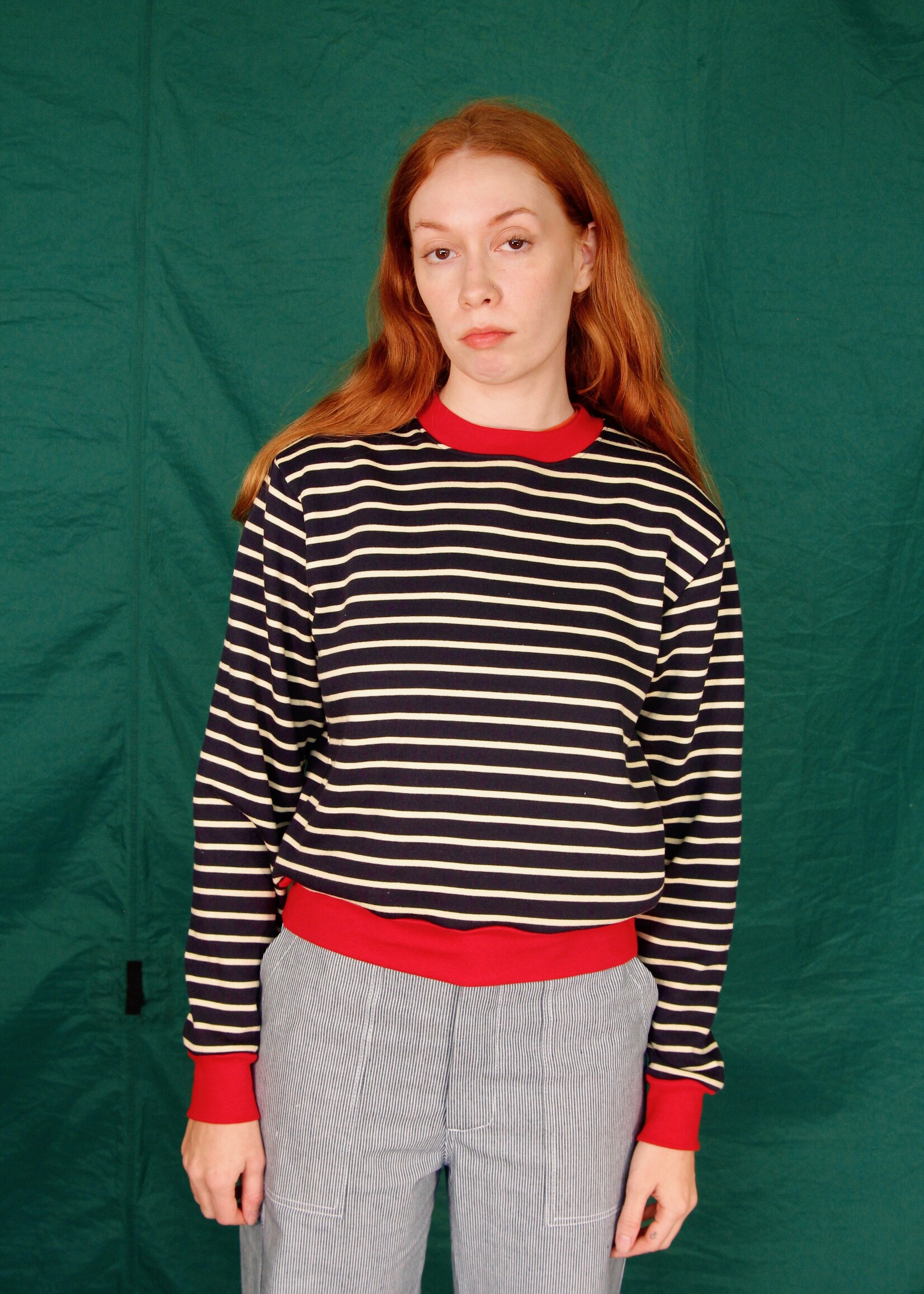 Studio Citizen Studio Citizen Crewneck Sweatshirt in Navy Stripe