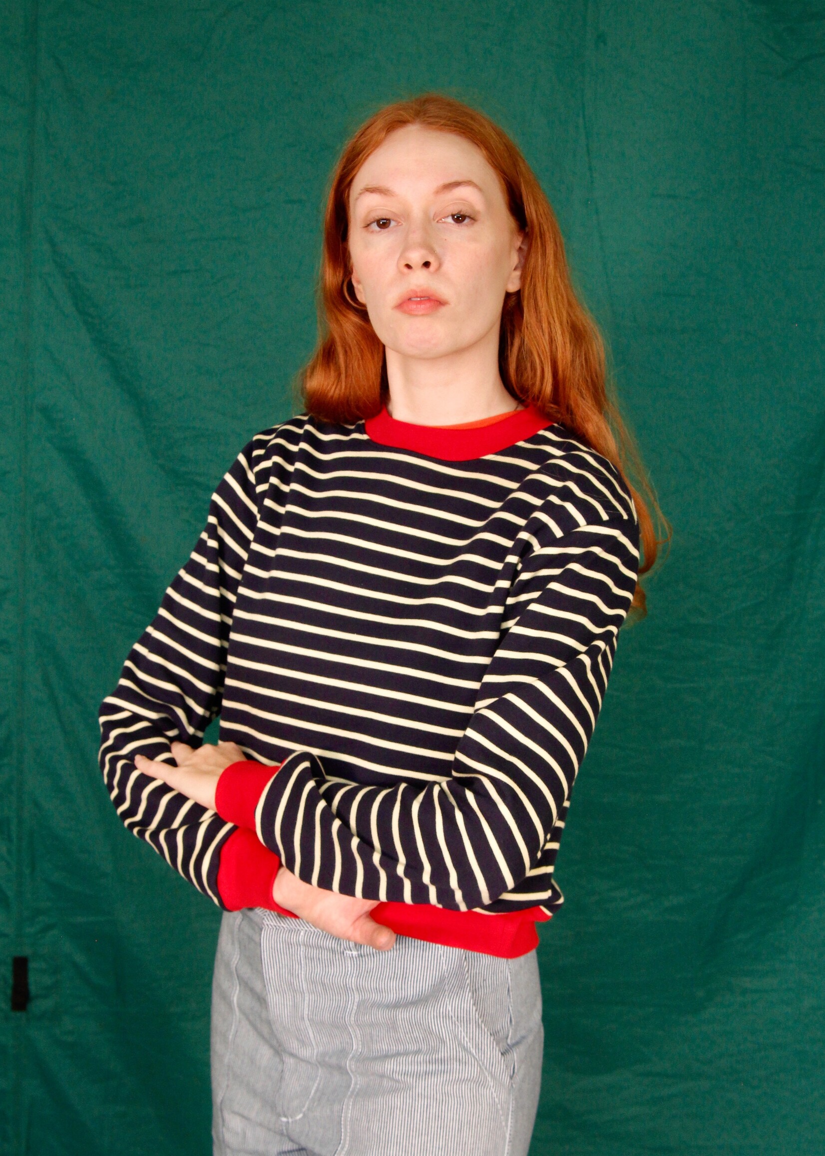 Studio Citizen Studio Citizen Crewneck Sweatshirt in Navy Stripe