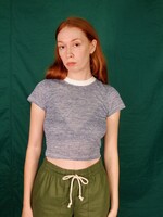 Studio Citizen Baby Tee in Blue and White Knit Stripe