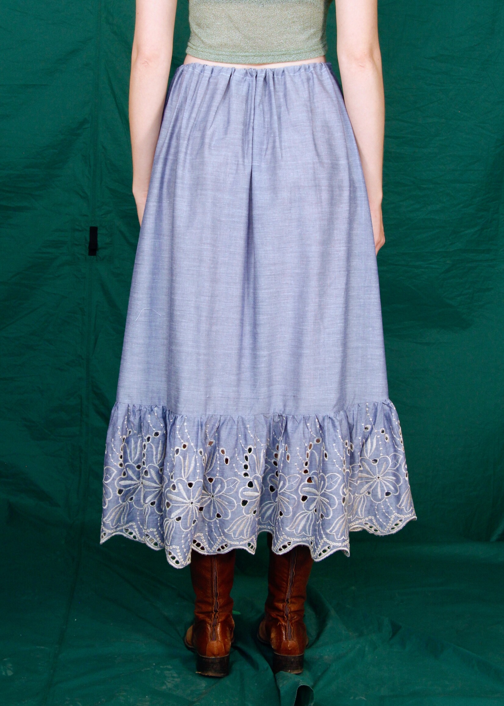 Studio Citizen Studio Citizen Drawstring Skirt - Chambray Eyelet