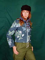 Studio Citizen Zipper Jacket in Blue Floral Canvas