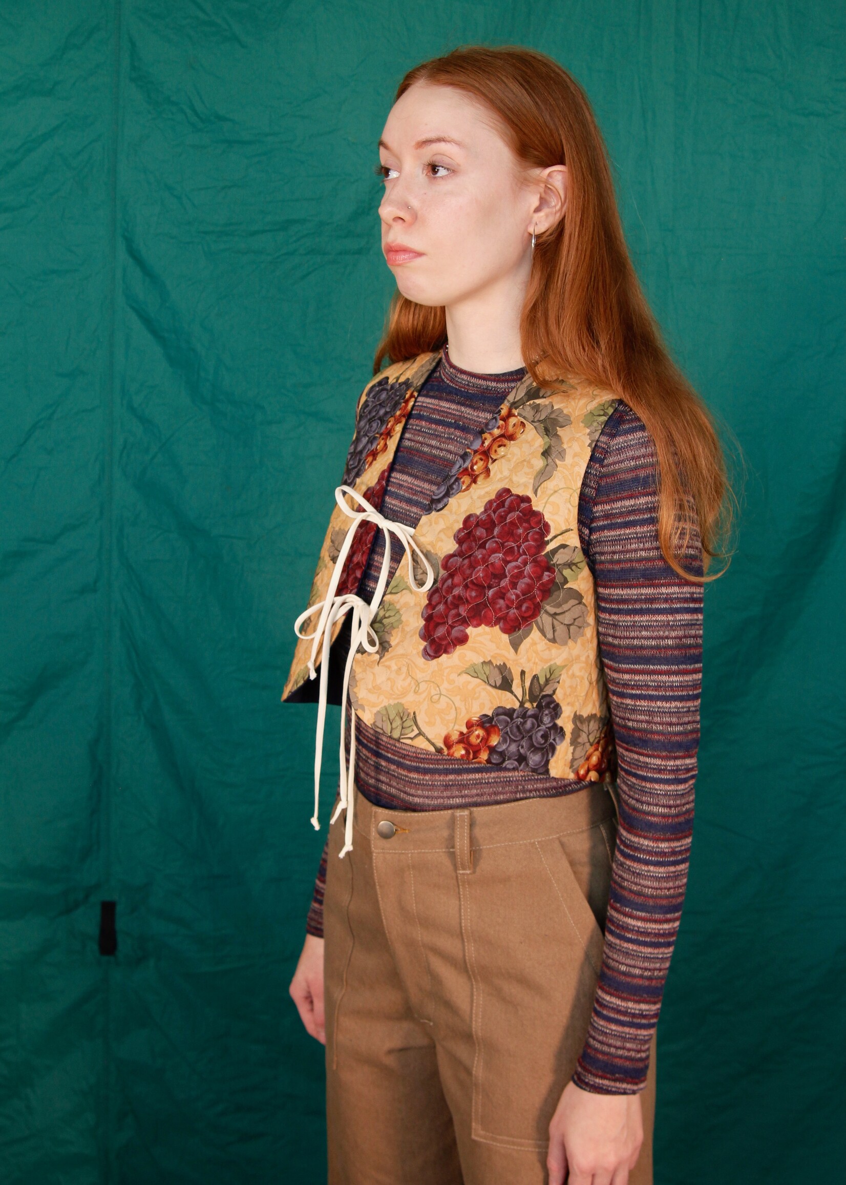 Studio Citizen Studio Citizen Tie Vest in Quilted Vineyard